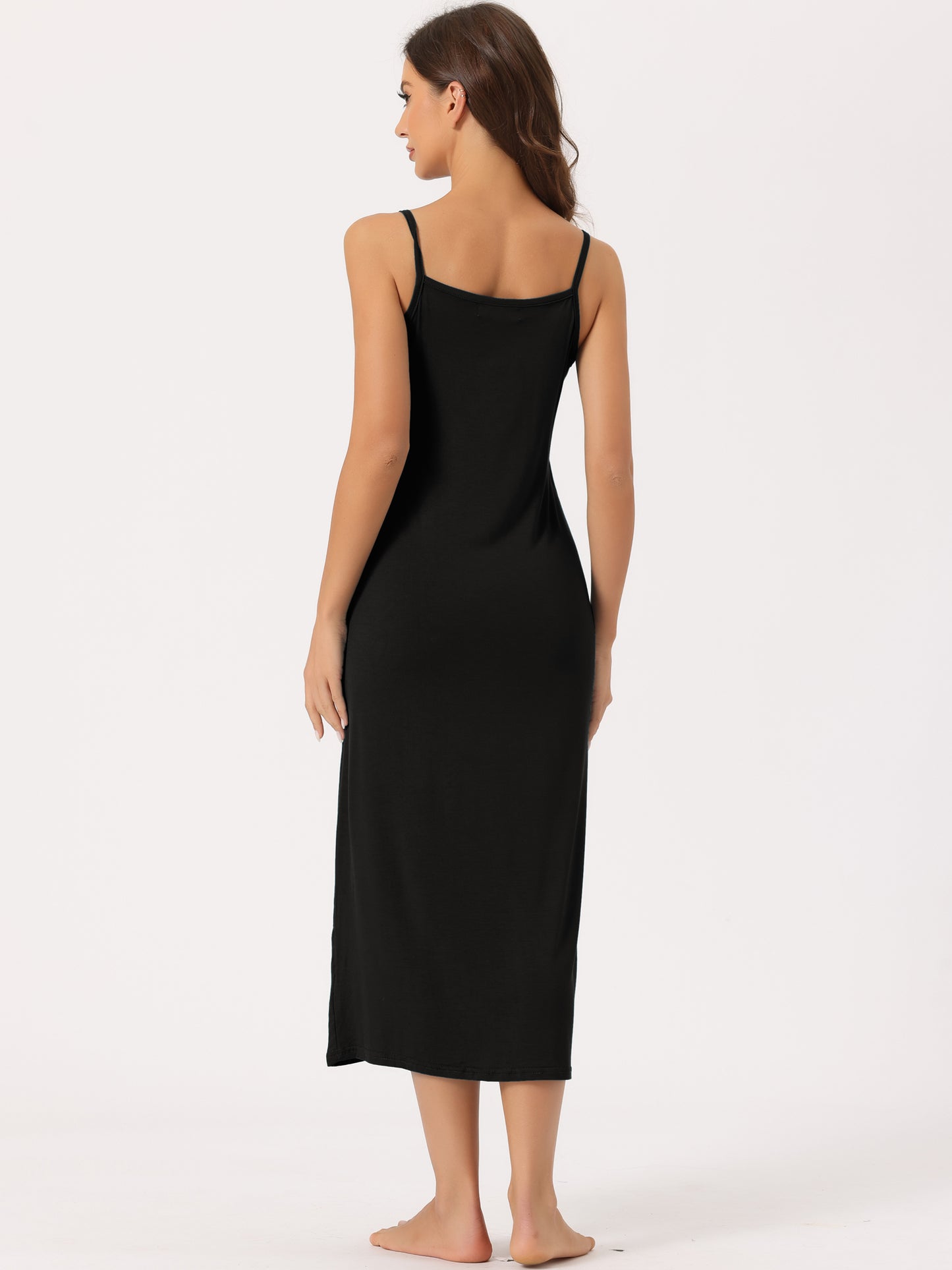 Women's Full Slip Dress Spaghetti Strap Cami Tank Long Underdress Nightgown (Plus Size Available)