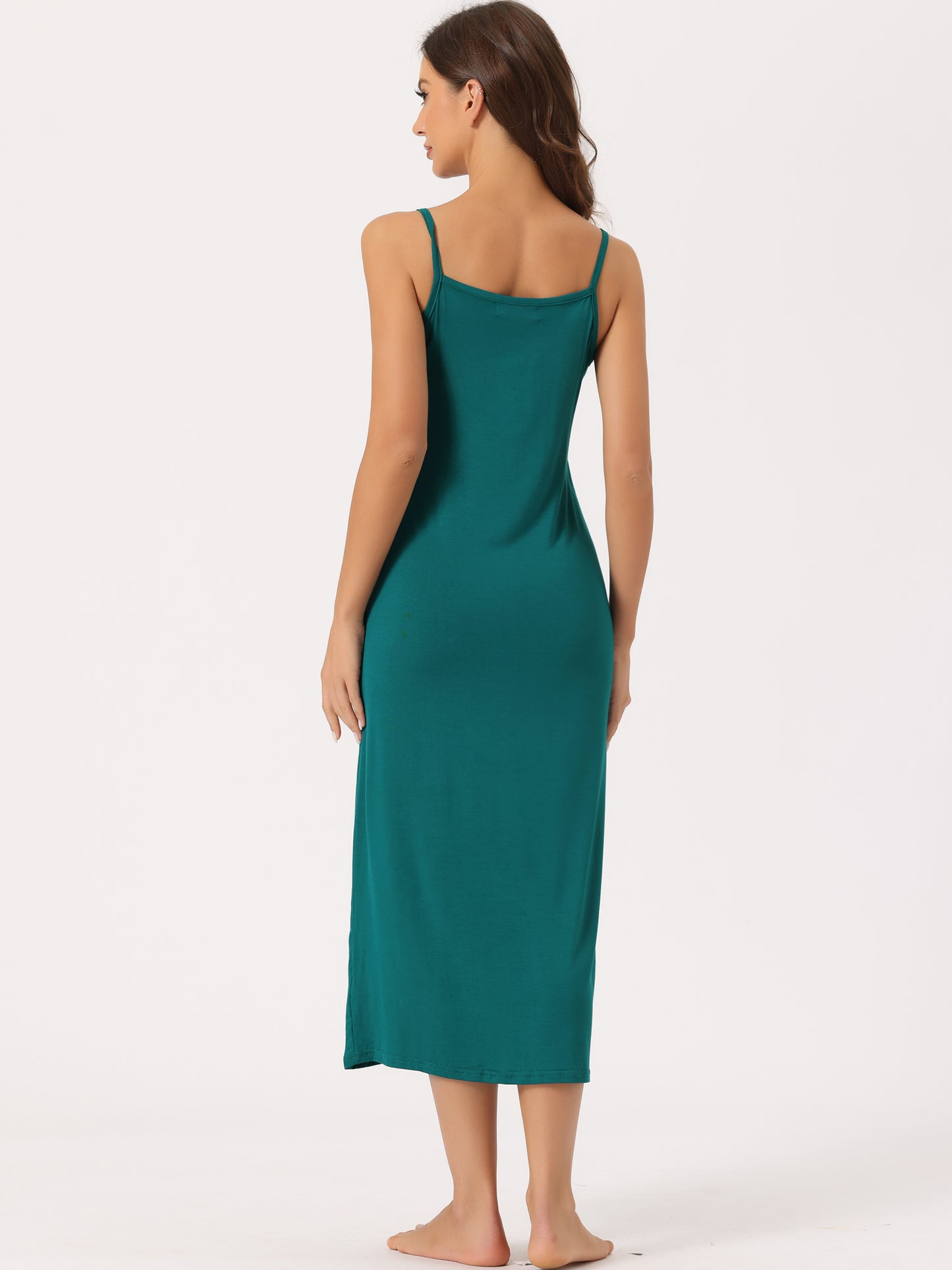 Women's Full Slip Dress Spaghetti Strap Cami Tank Long Underdress Nightgown (Plus Size Available)