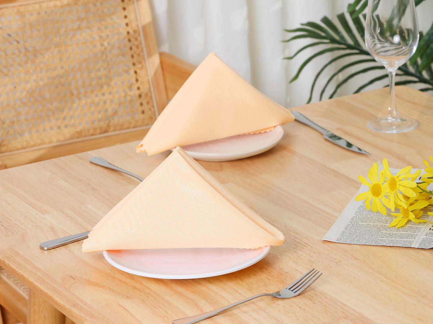 6 Pack Solid Washable Fabric Napkins, Polyester Cloth Napkins, Perfect for Weddings 19*19in