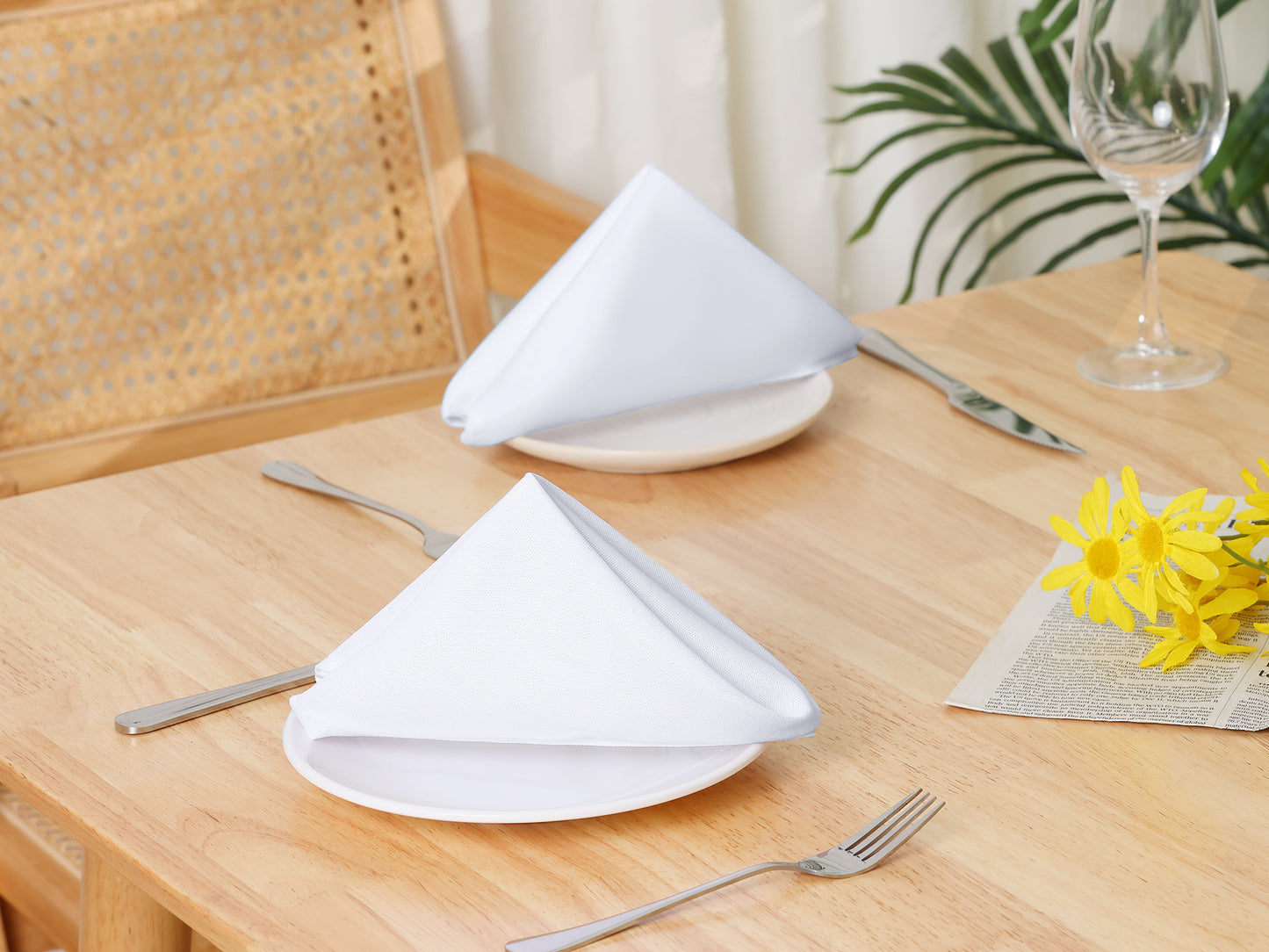 6 Pack Polyester Napkins, Good Choice of Napkins for Wedding Restaurant Cocktail Party 18*18in