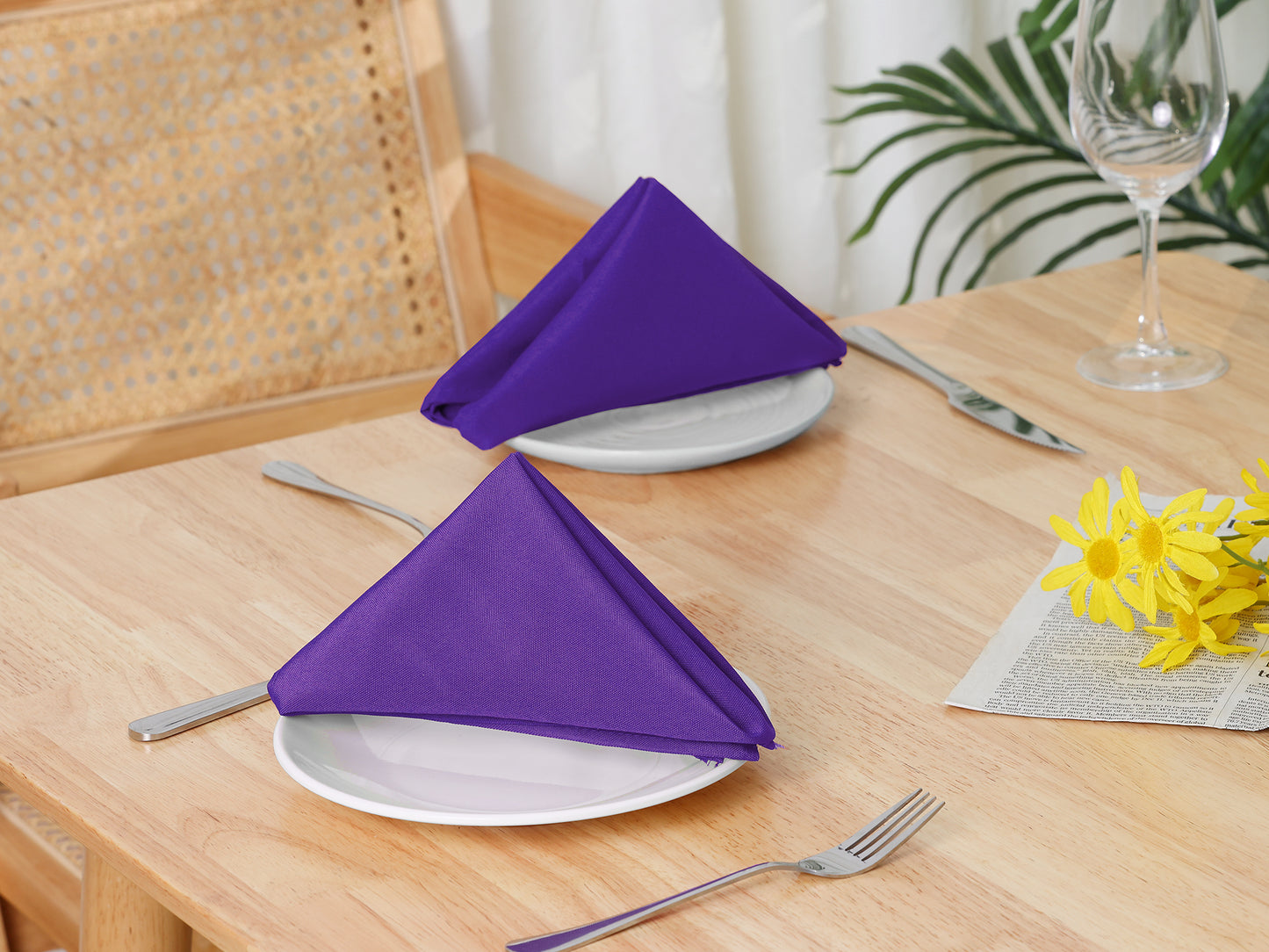 6 Pack Polyester Napkins, Good Choice of Napkins for Wedding Restaurant Cocktail Party 18*18in