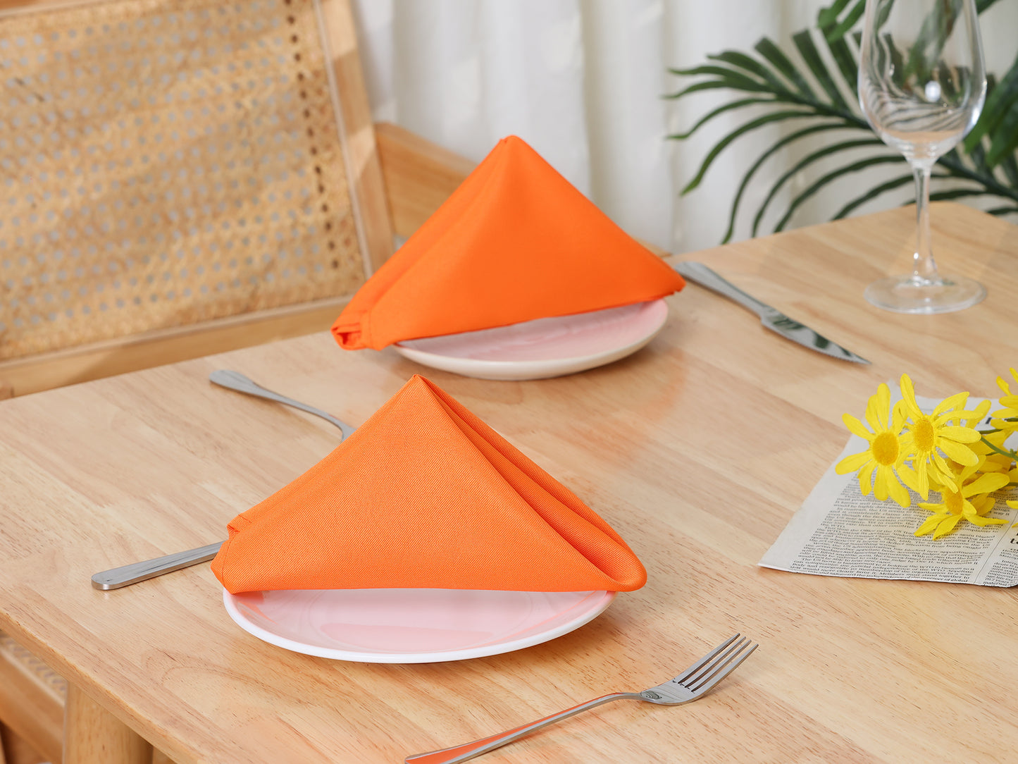 6 Pack Polyester Napkins, Good Choice of Napkins for Wedding Restaurant Cocktail Party 18*18in