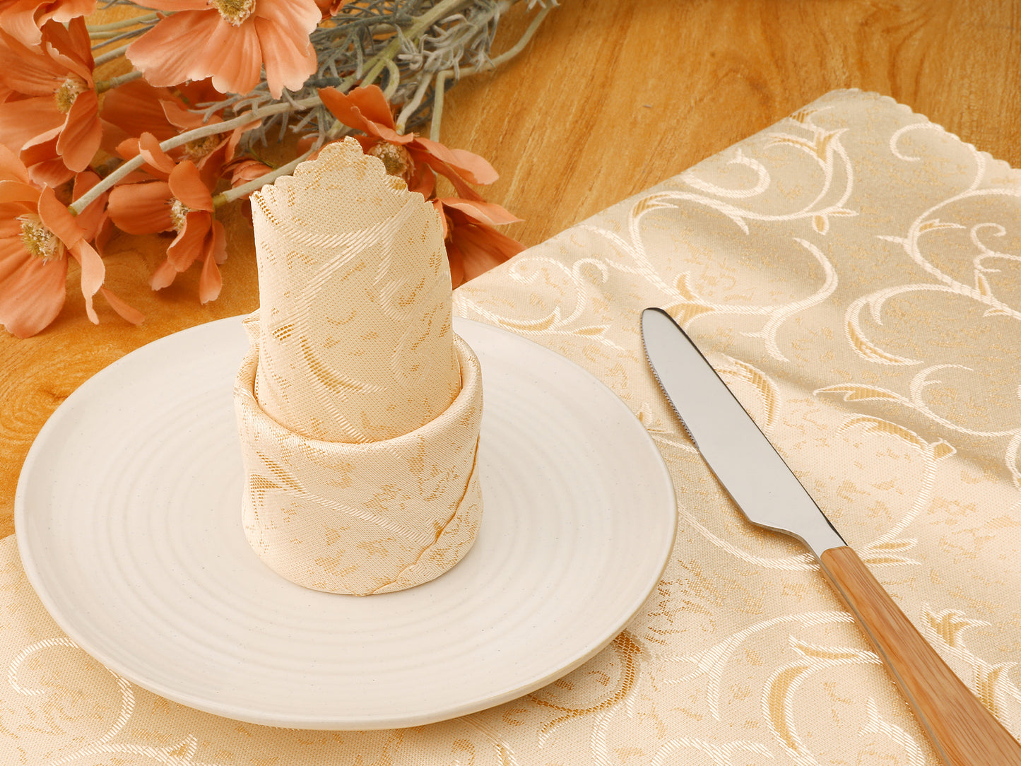6 Pack Elegance Napkins, Floral Dinner Napkins for Party, Kitchen and Holiday 19*19in