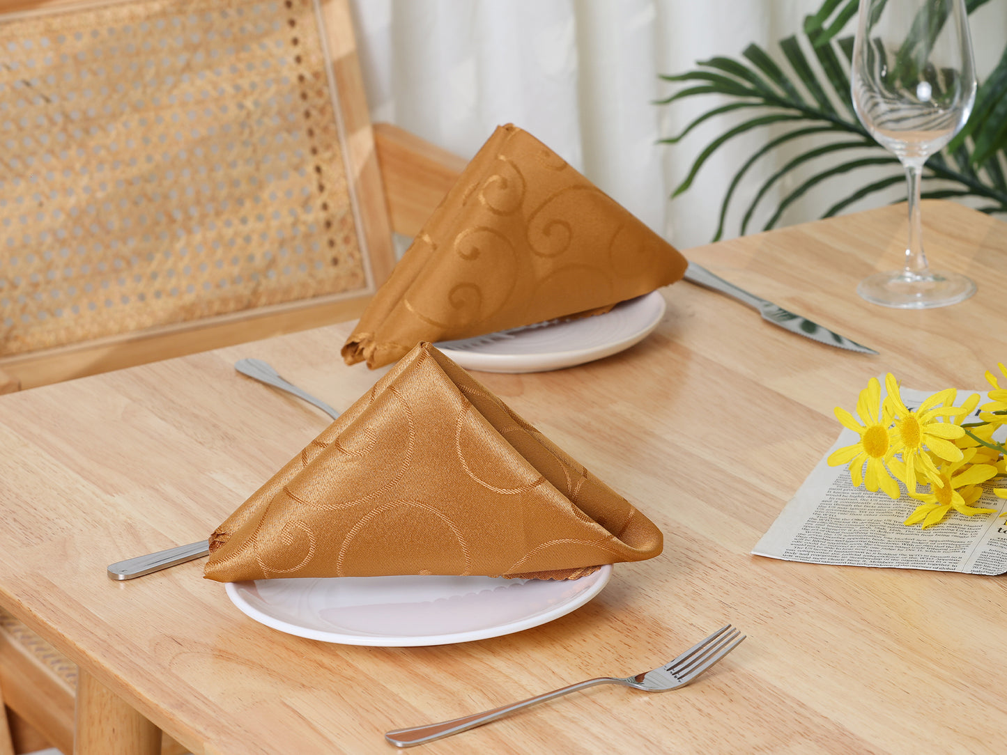 12 Pack Silky Cloth Napkins, Satin Napkins for Weddings Dinner Party Decoration 19*19in