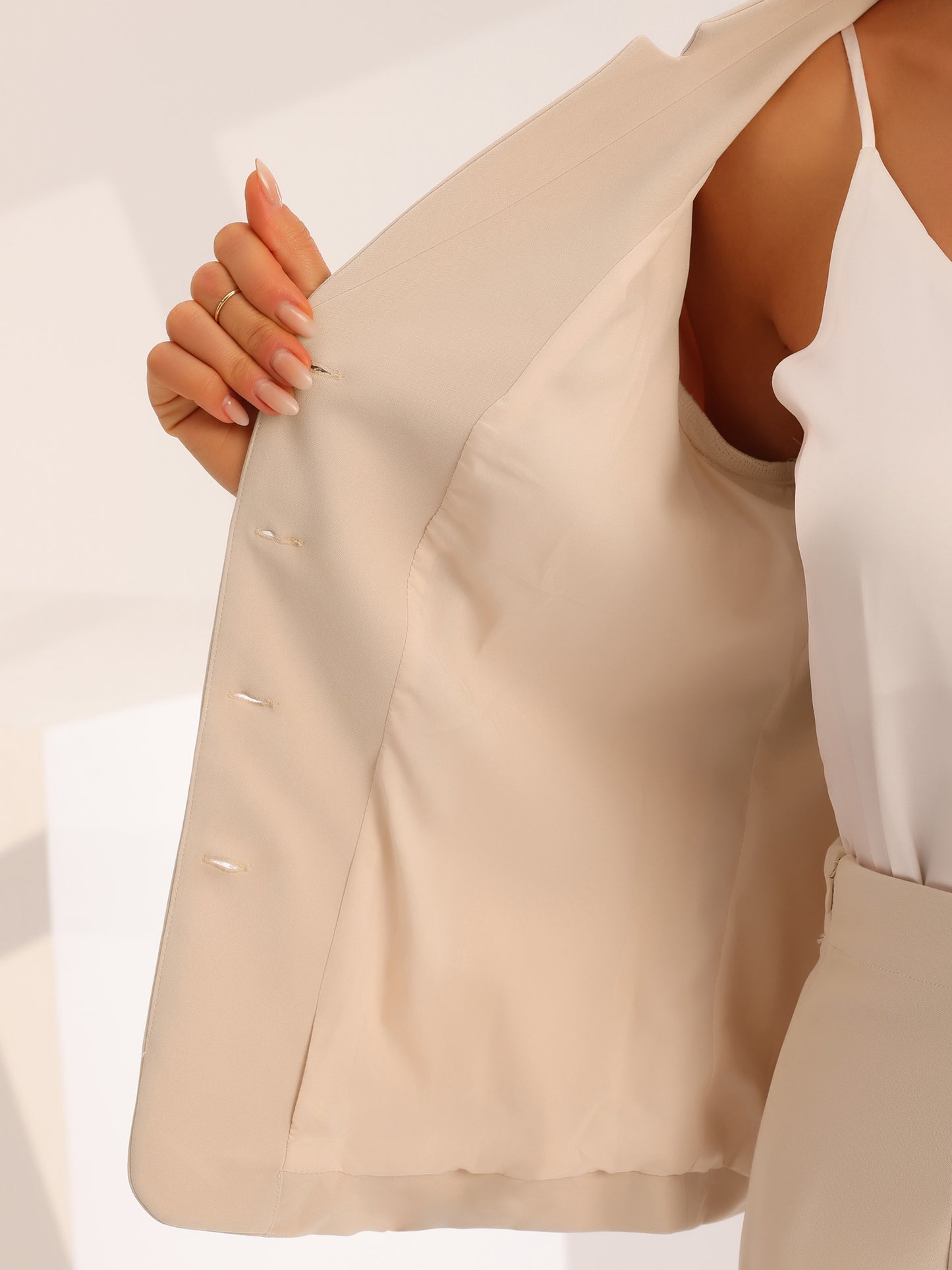 Women's 2 Piece Suit Skirt Set Notched Collar Casual Business Blazer Pencil Skirt