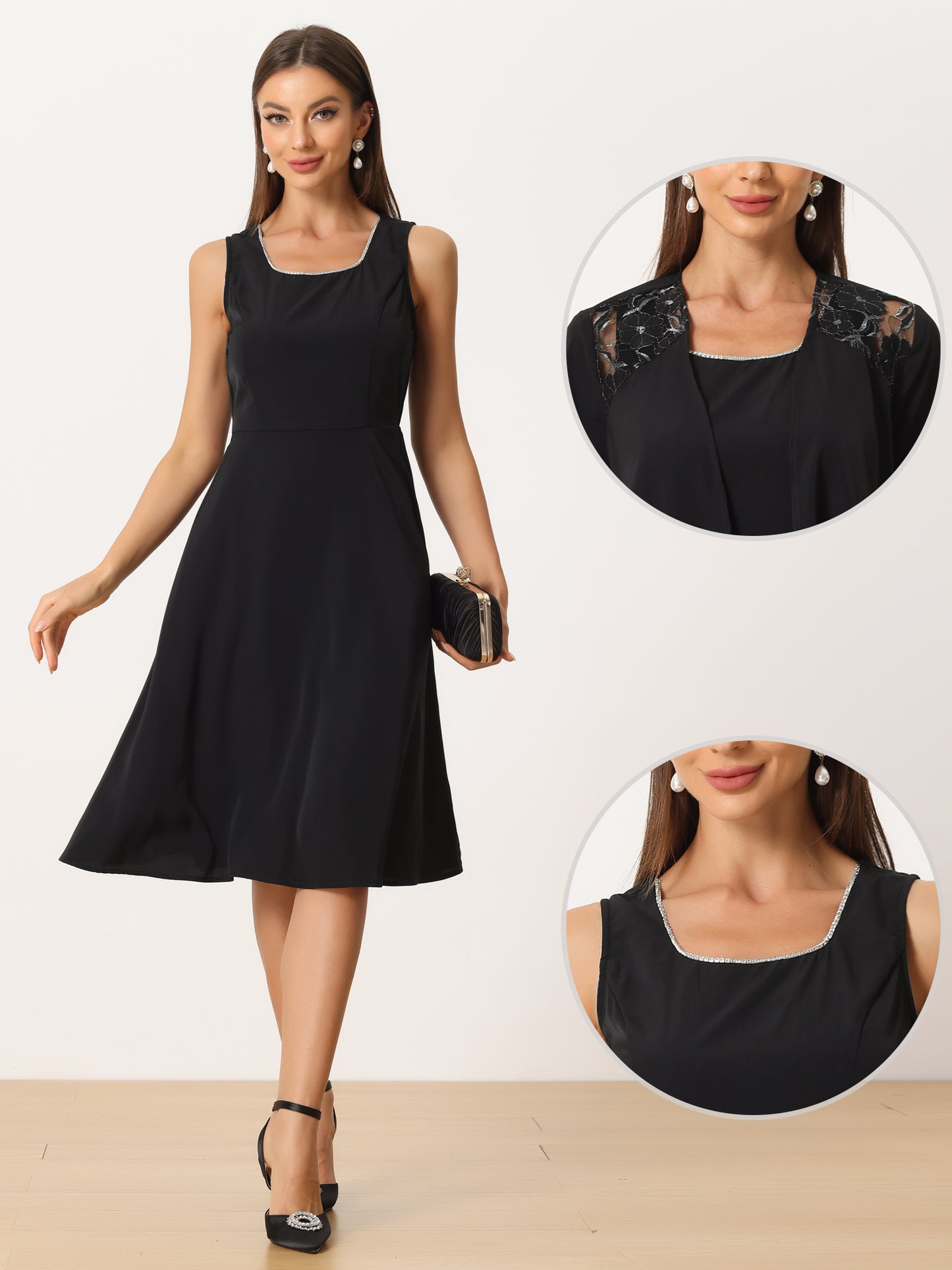 Vestido formal de dos piezas para mujer, con chaqueta y hombros descubiertos de encaje