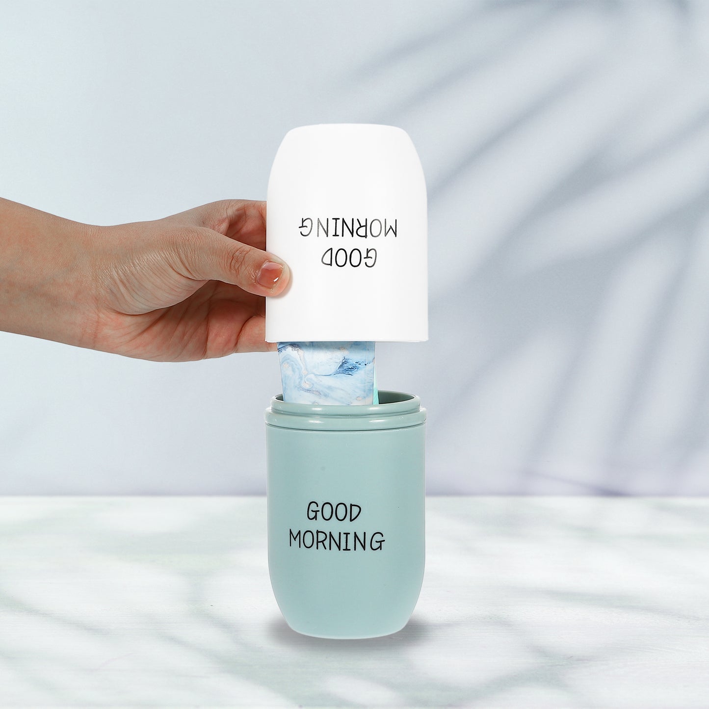 Plastic Lightweight Traveling Toothbrush Holders Case, 7.87"x2.87" White, Green