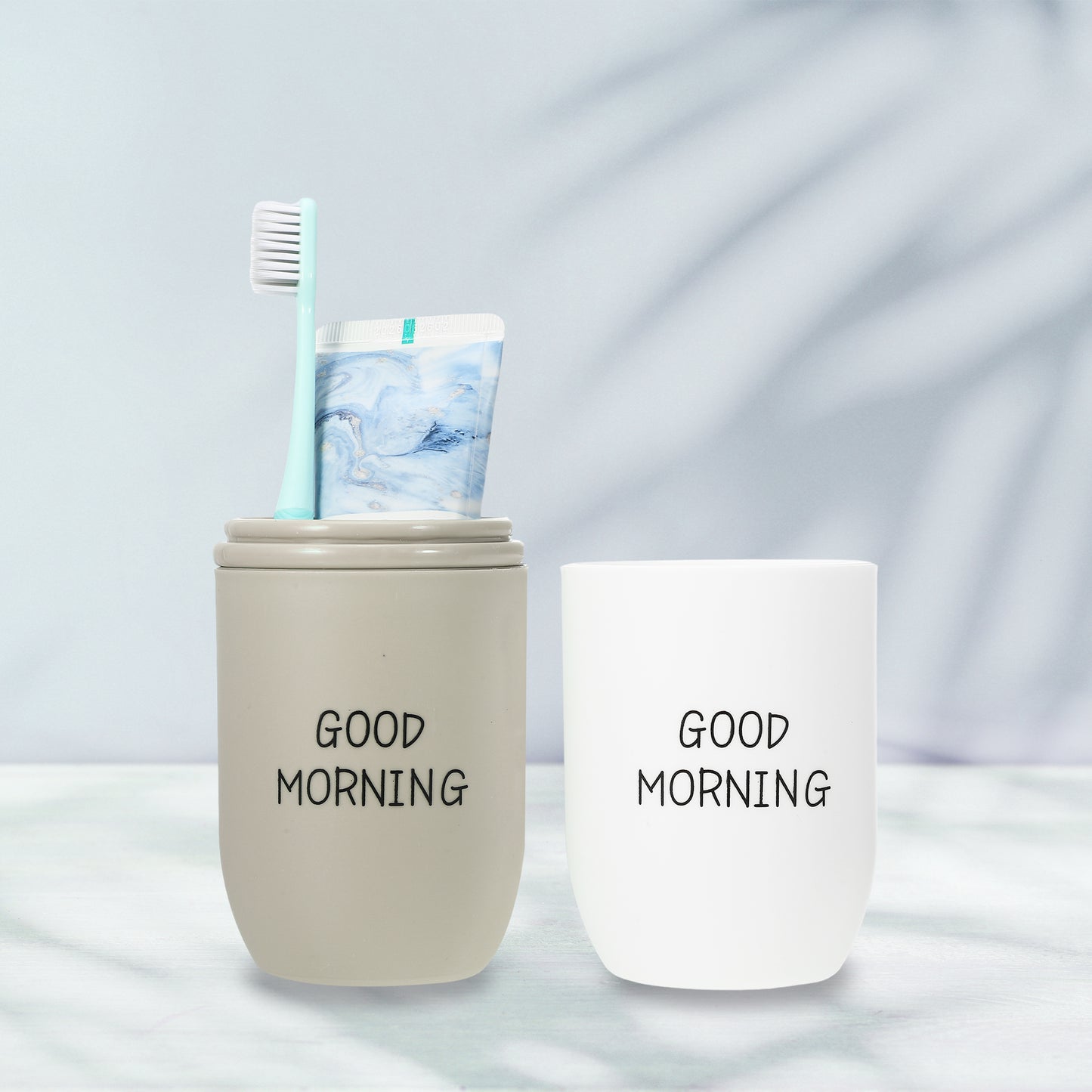 Plastic Lightweight Traveling Toothbrush Holders Case, 7.87"x2.87" White, Gray