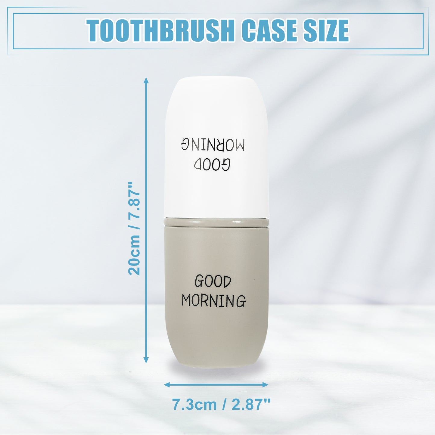 Plastic Lightweight Traveling Toothbrush Holders Case, 7.87"x2.87" White, Gray