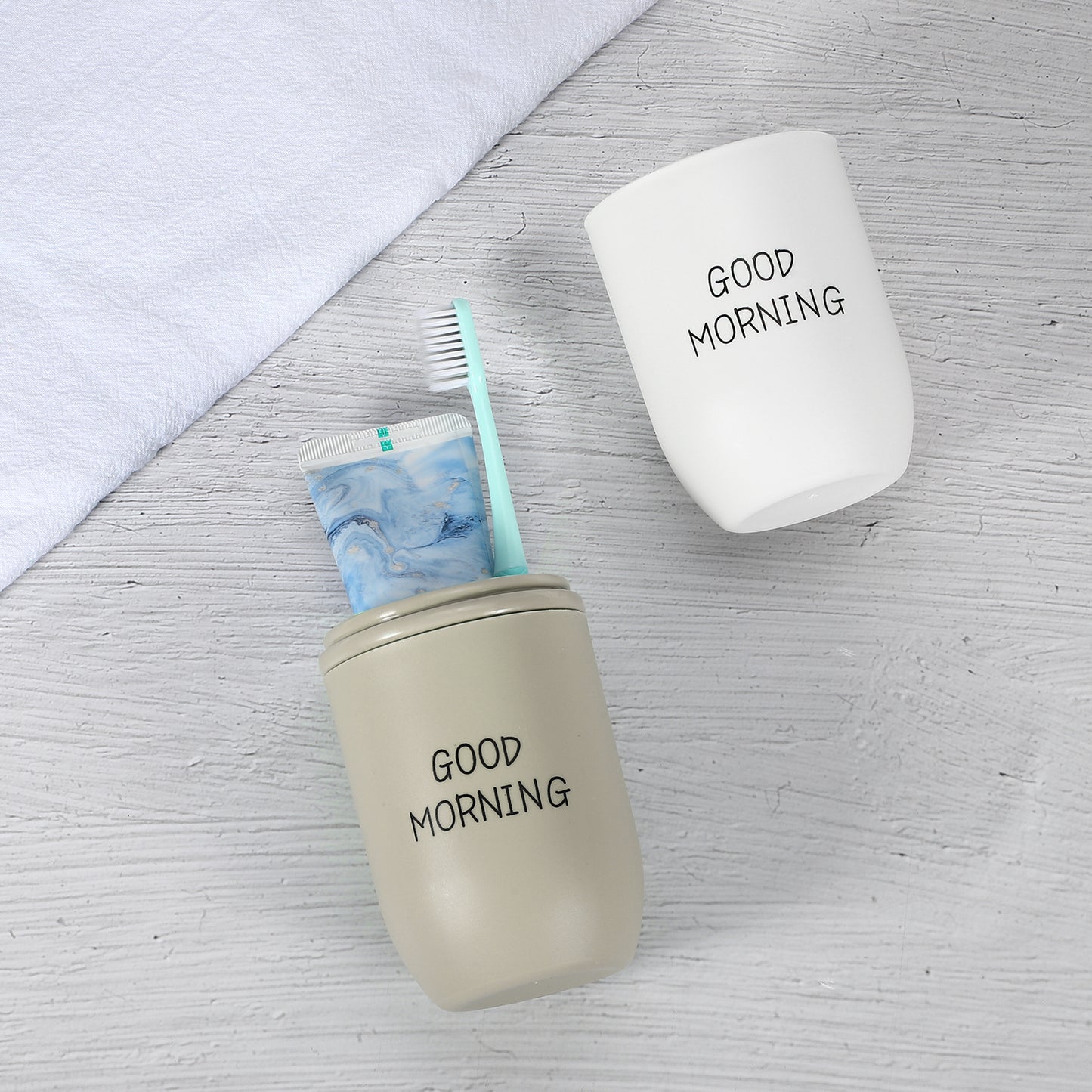 Plastic Lightweight Traveling Toothbrush Holders Case, 7.87"x2.87" White, Gray