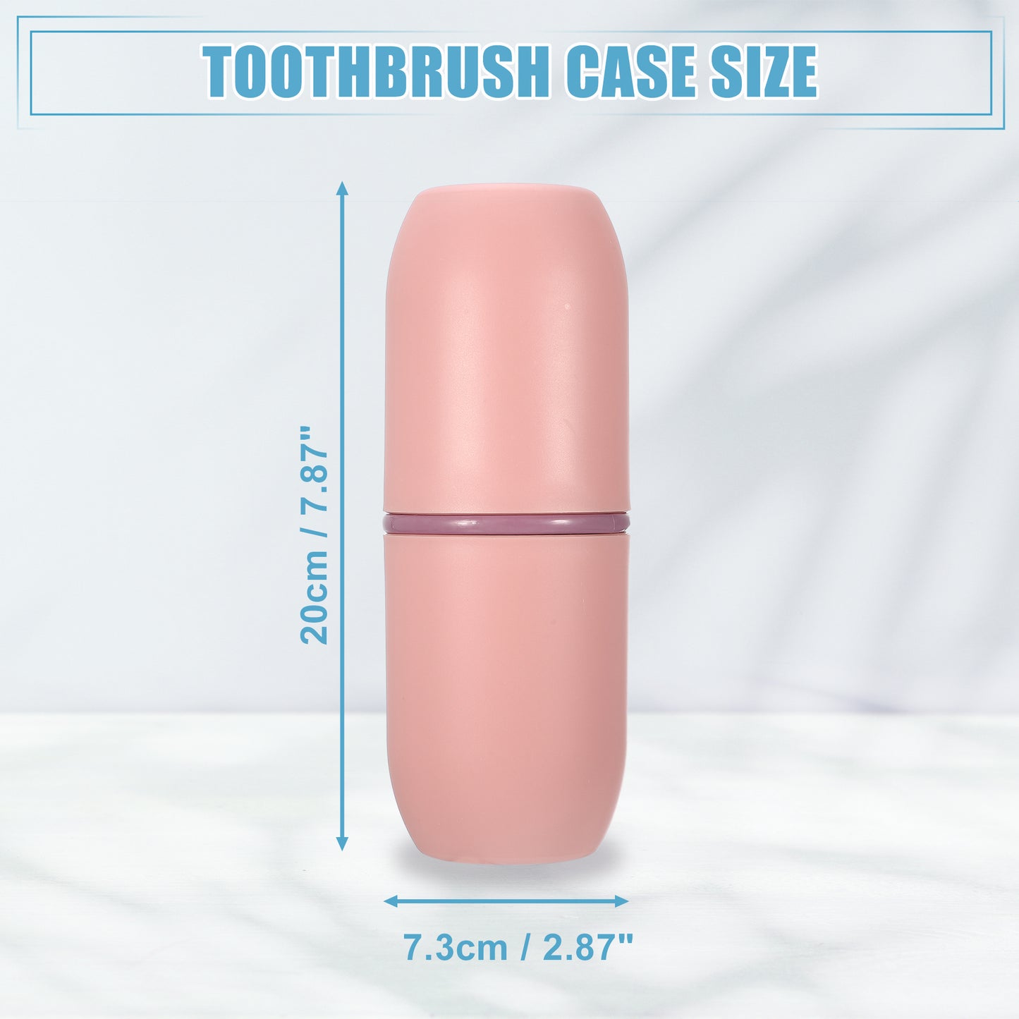 Lightweight Traveling Toothbrush Holders Case, 7.87"x2.87" Pink