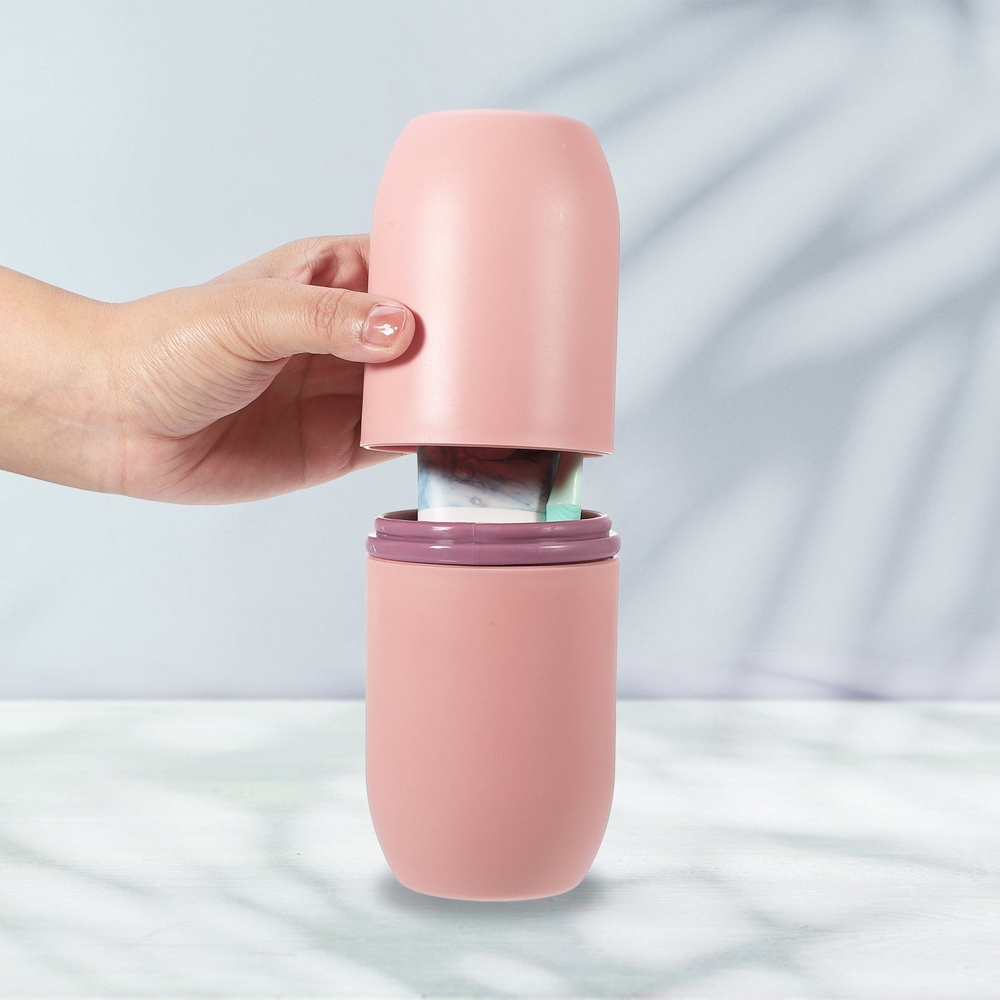 Lightweight Traveling Toothbrush Holders Case, 7.87"x2.87" Pink