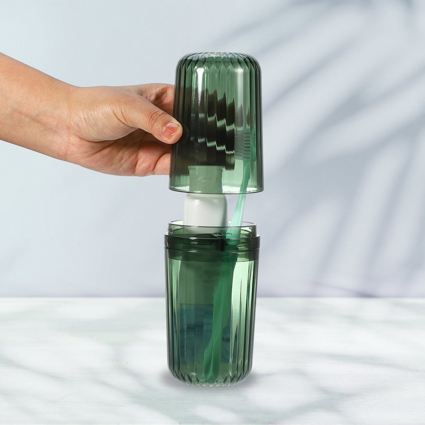 Clear Toothbrush Case for Travel Business, 8.27"x2.76" Green