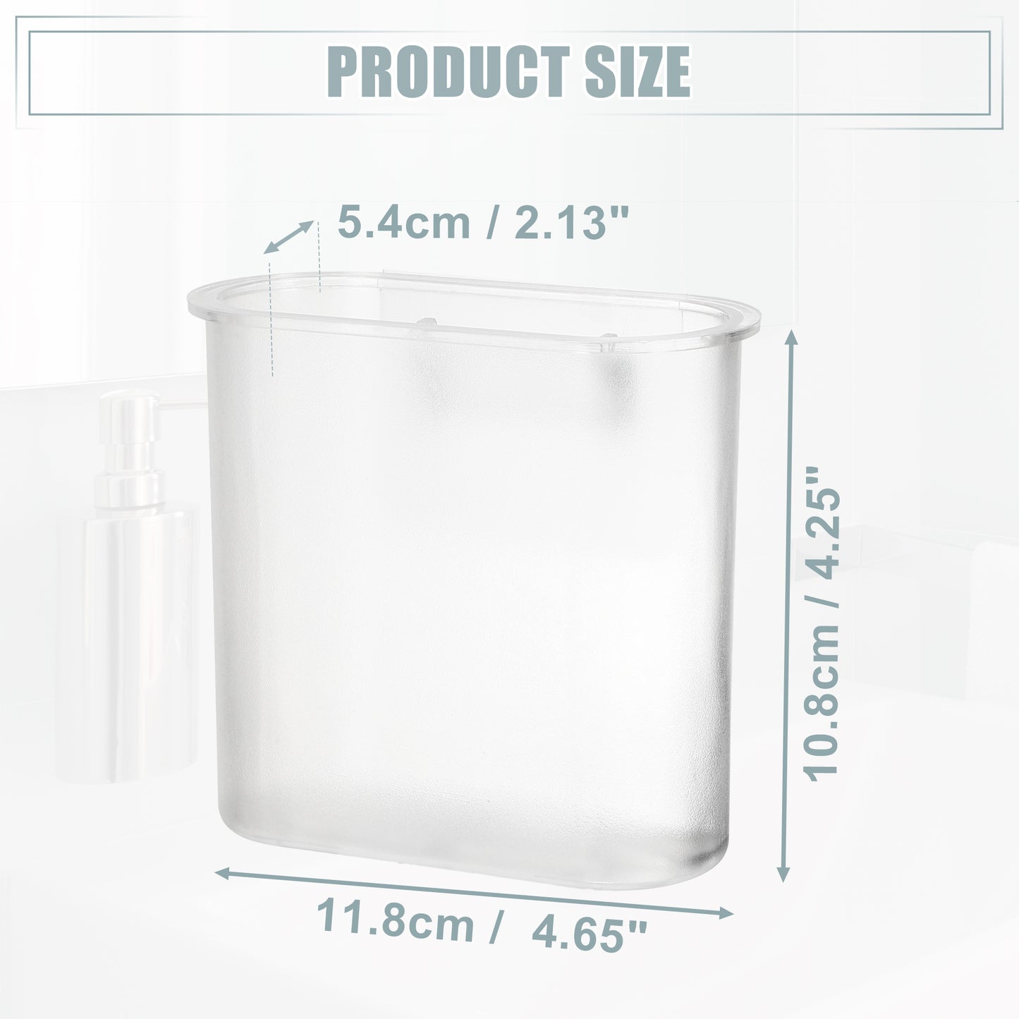 Self Adhesive Wall Mount Toothbrush Holder Stand for Bathroom, 4.65"x2.13"x4.25" Clear