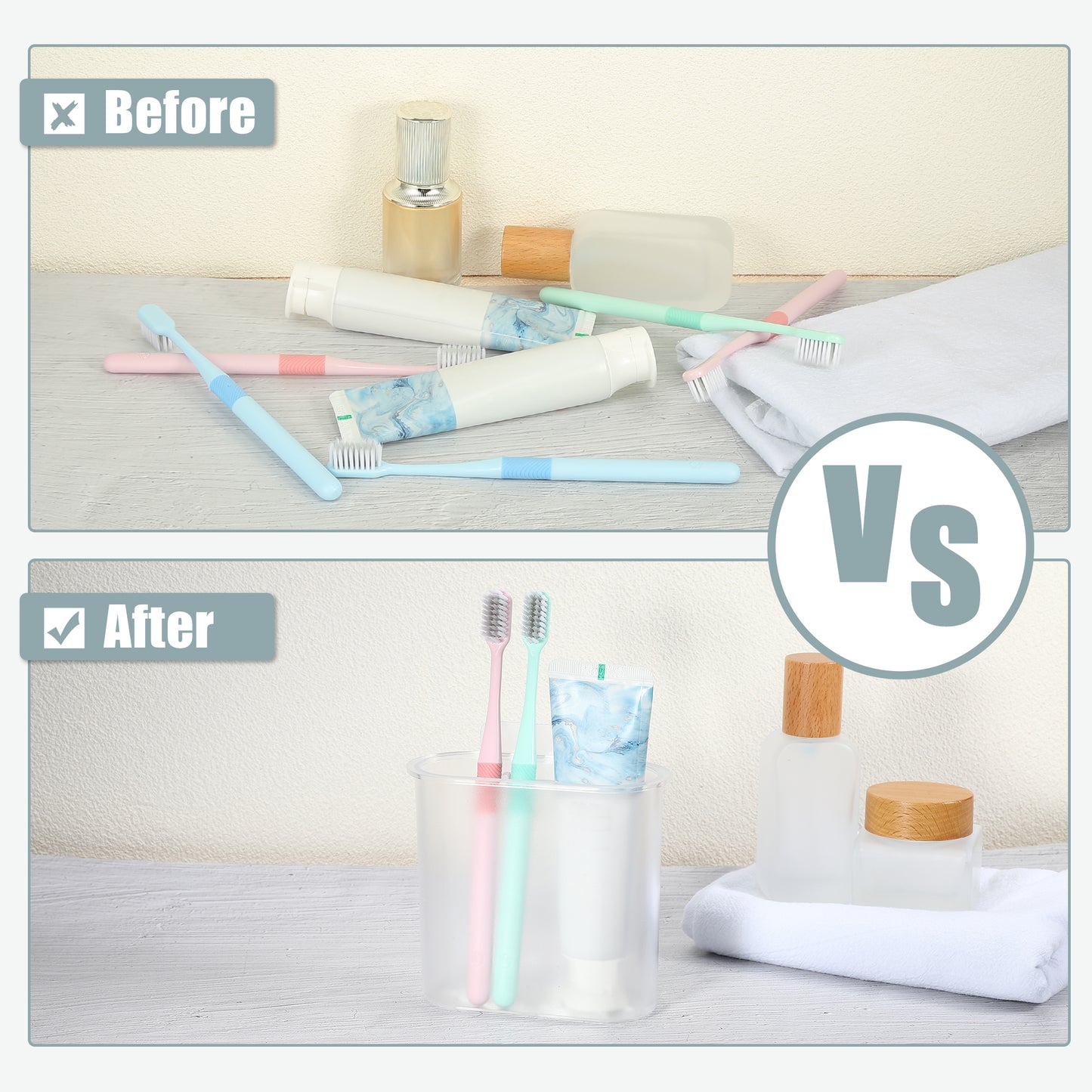 Self Adhesive Wall Mount Toothbrush Holder Stand for Bathroom, 4.65"x2.13"x4.25" Clear