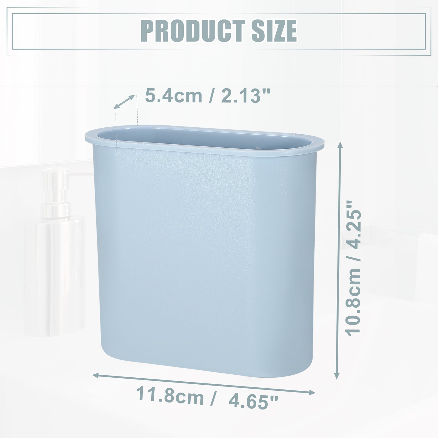 Self Adhesive Wall Mount Toothbrush Holder Stand for Bathroom, 4.65"x2.13"x4.25" Light Blue