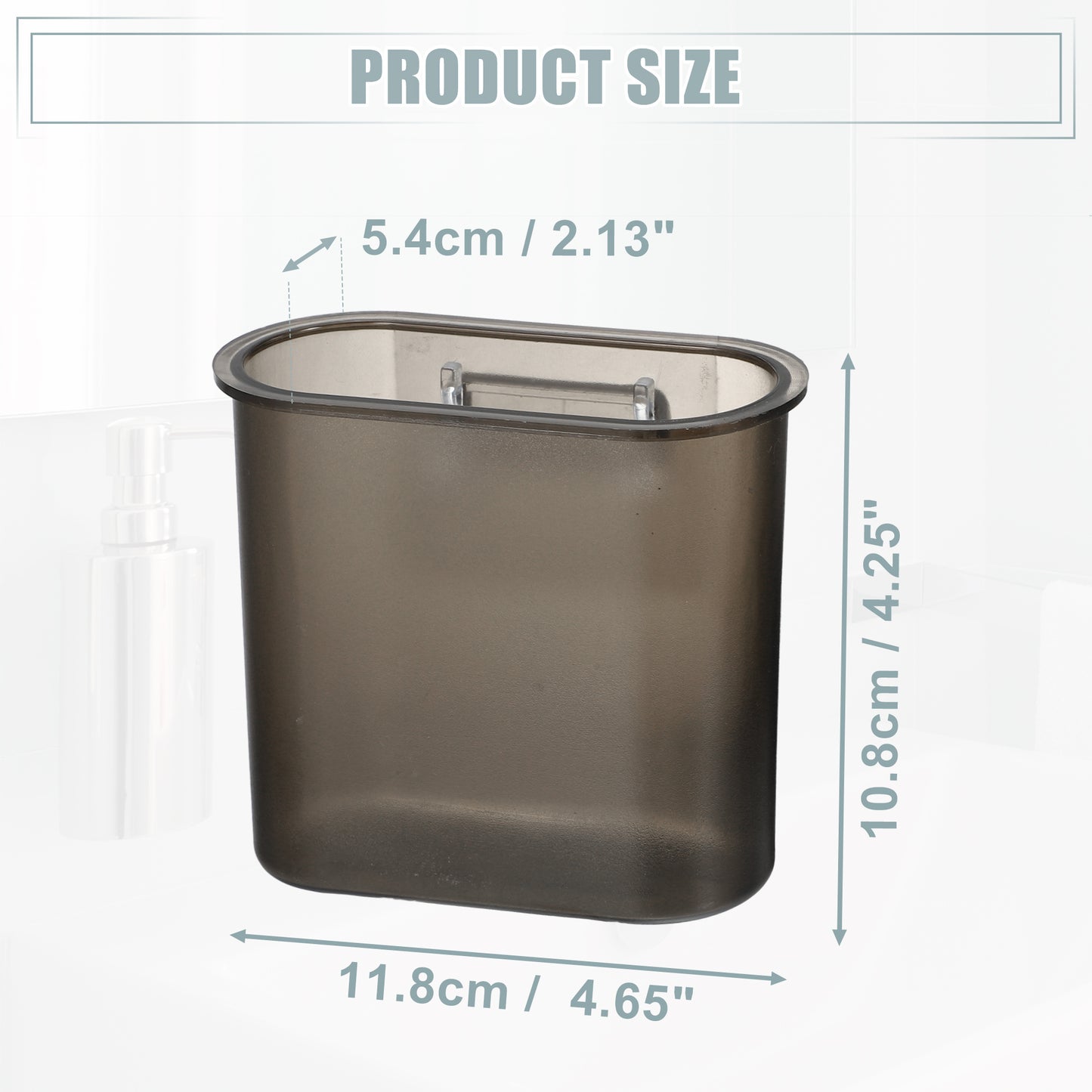 Soporte autoadhesivo de pared para cepillos de dientes, para baño, 12,7 x 5,4 x 10,8 cm, color negro