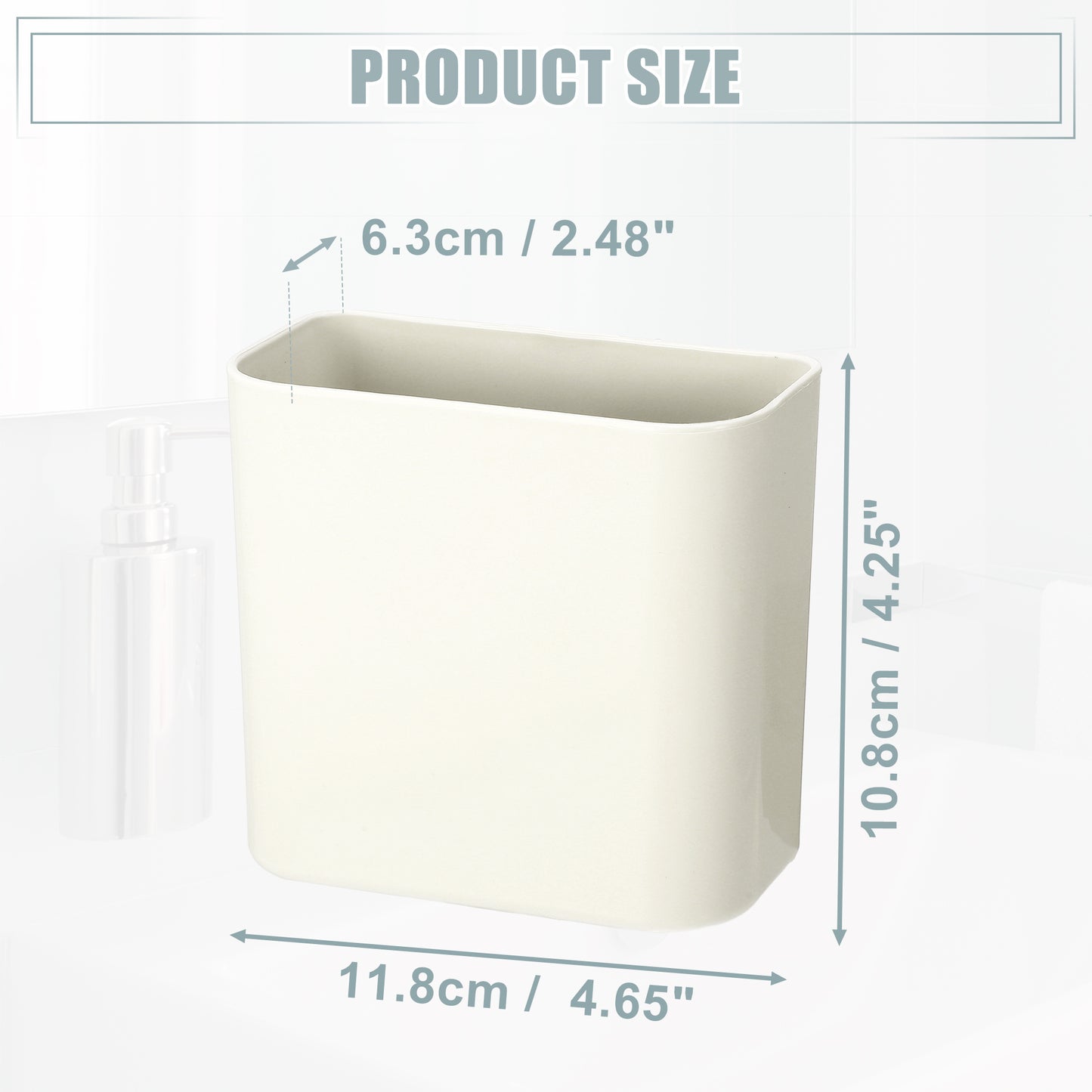 Self Adhesive Wall Mount Toothbrush Holder Stand for Bathroom, 4.65"x2.48"x4.25" White