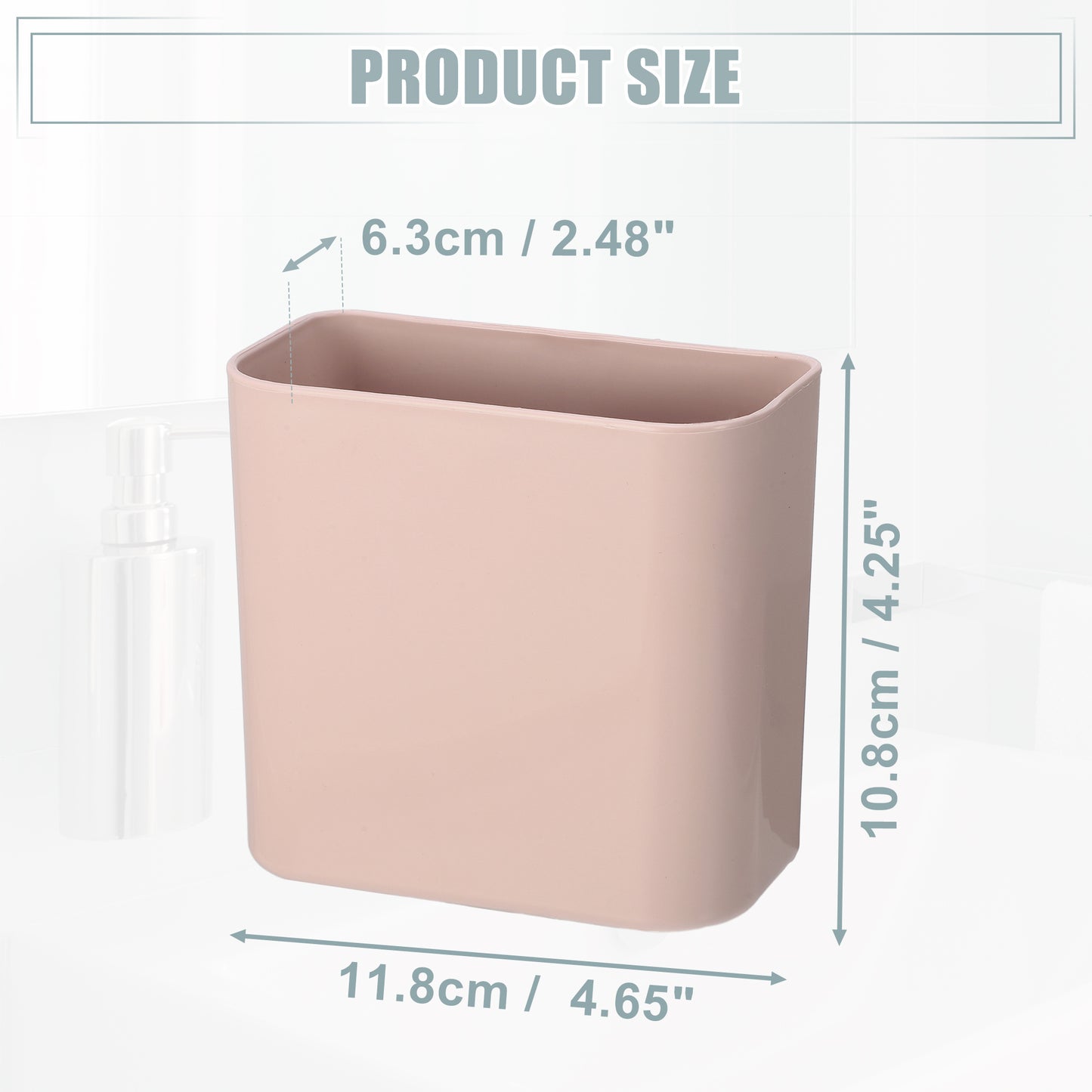 Self Adhesive Wall Mount Toothbrush Holder Stand for Bathroom, 4.65"x2.48"x4.25" Pink