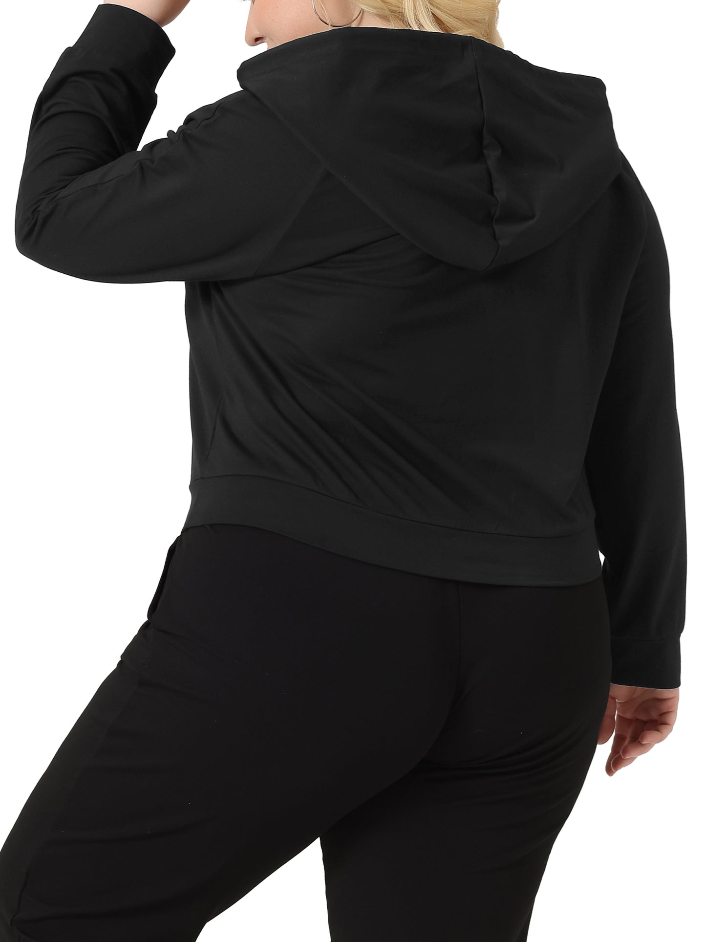 Women Plus Size Hoodies Button Collar Drawstring Hoodies Pullover Sweatshirts Top
