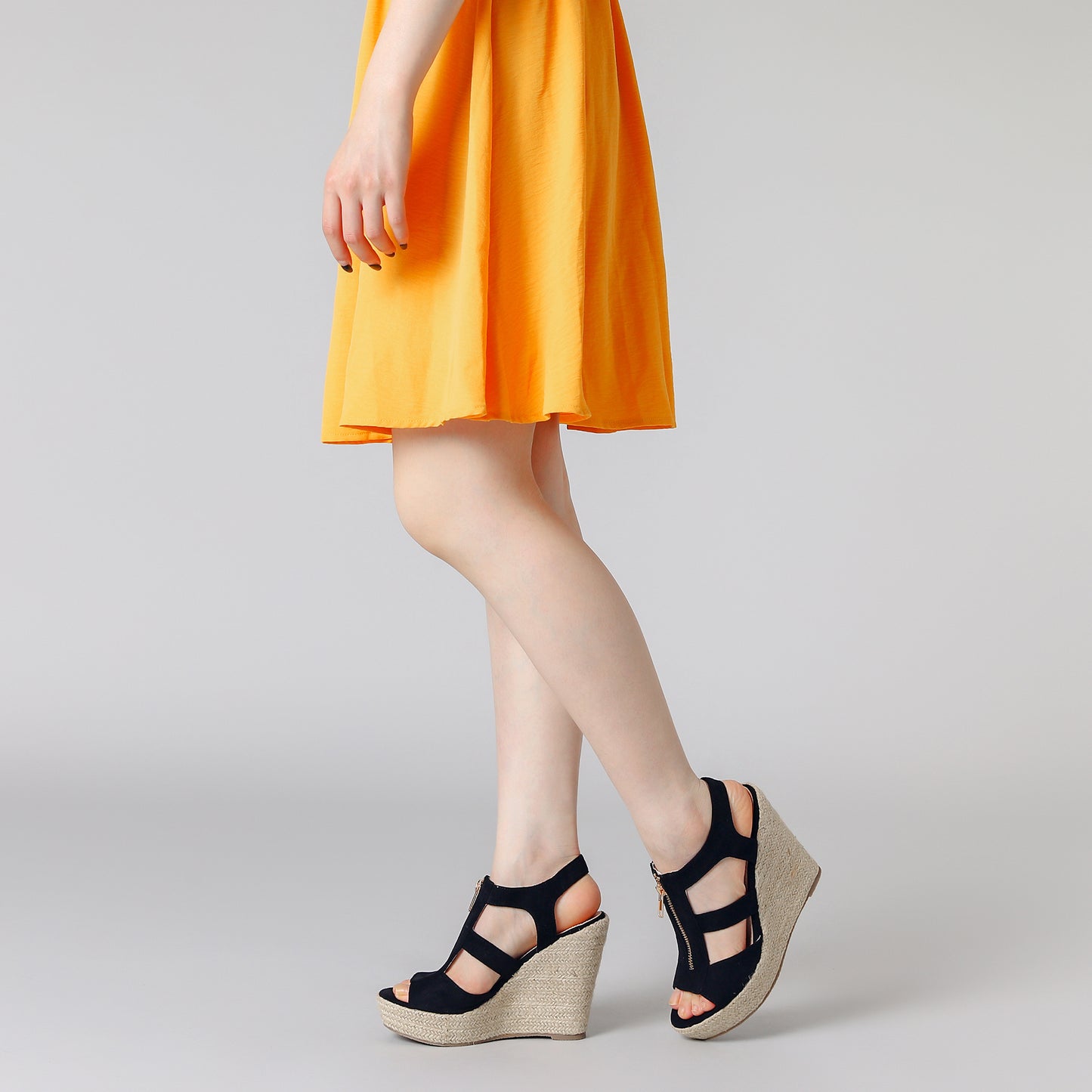 Women's Wedges Zipper Sandals Platform Wedges Heels Sandals
