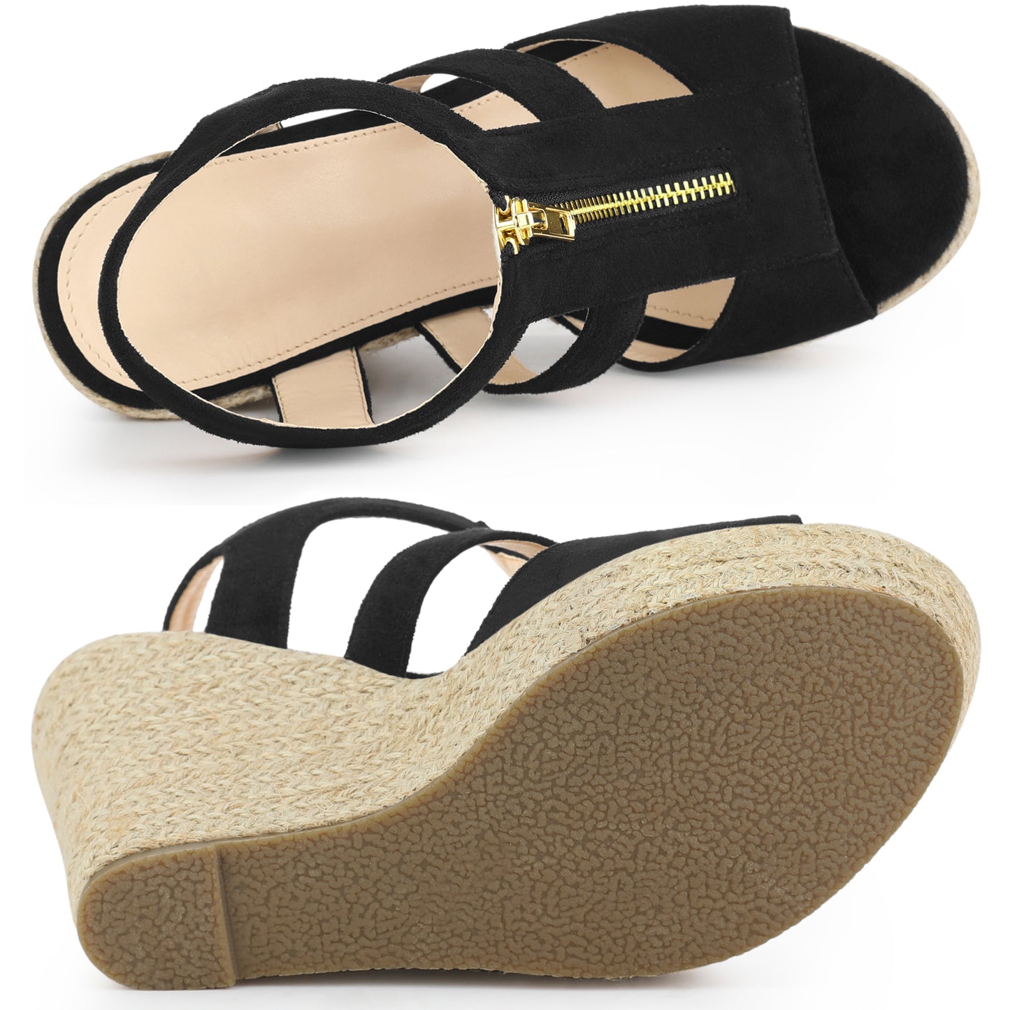 Women's Wedges Zipper Sandals Platform Wedges Heels Sandals