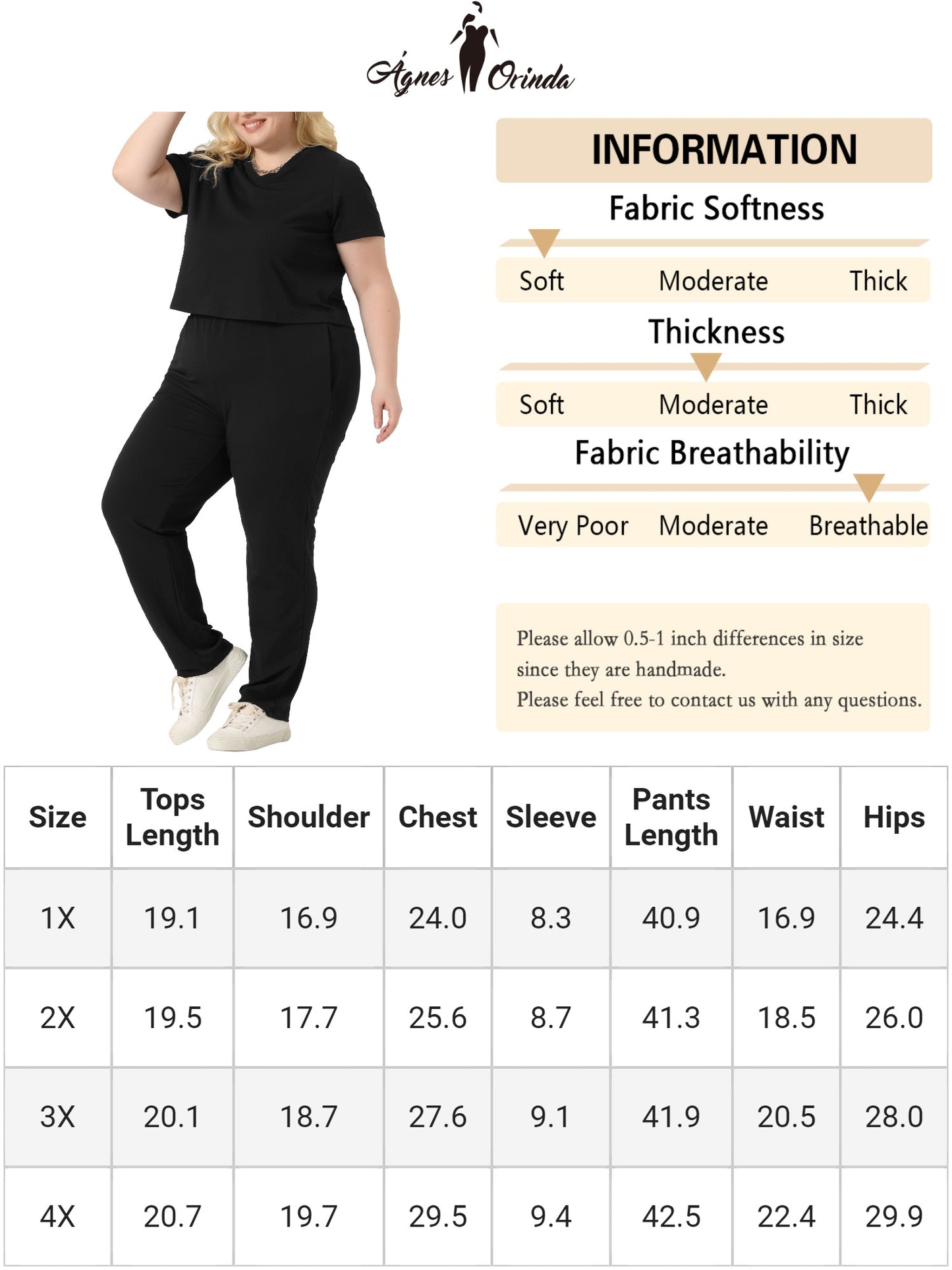 Women Plus Size 2 Piece Outfit Tracksuit Sets Short Sleeve Tops Long Pants Summer Sport Lounge Set
