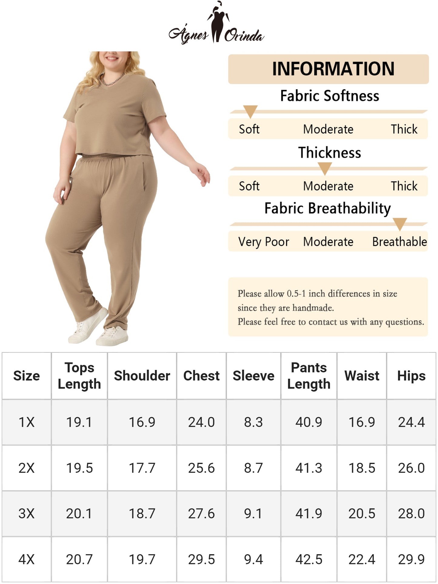 Women Plus Size 2 Piece Outfit Tracksuit Sets Short Sleeve Tops Long Pants Summer Sport Lounge Set
