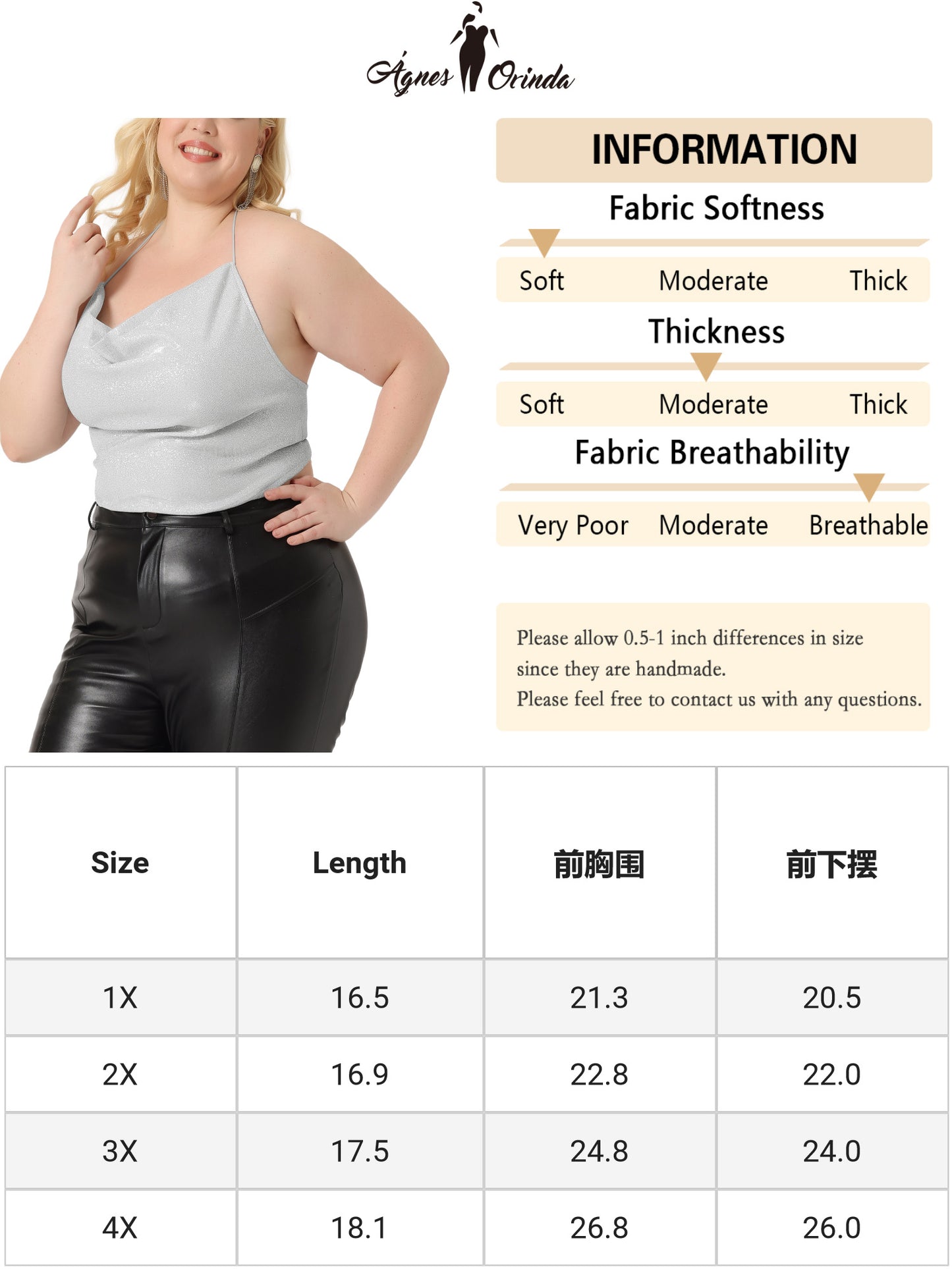 Women Plus Size Glitter Party Camisole Draped Neck Cami Criss Cross Backless Crop Top