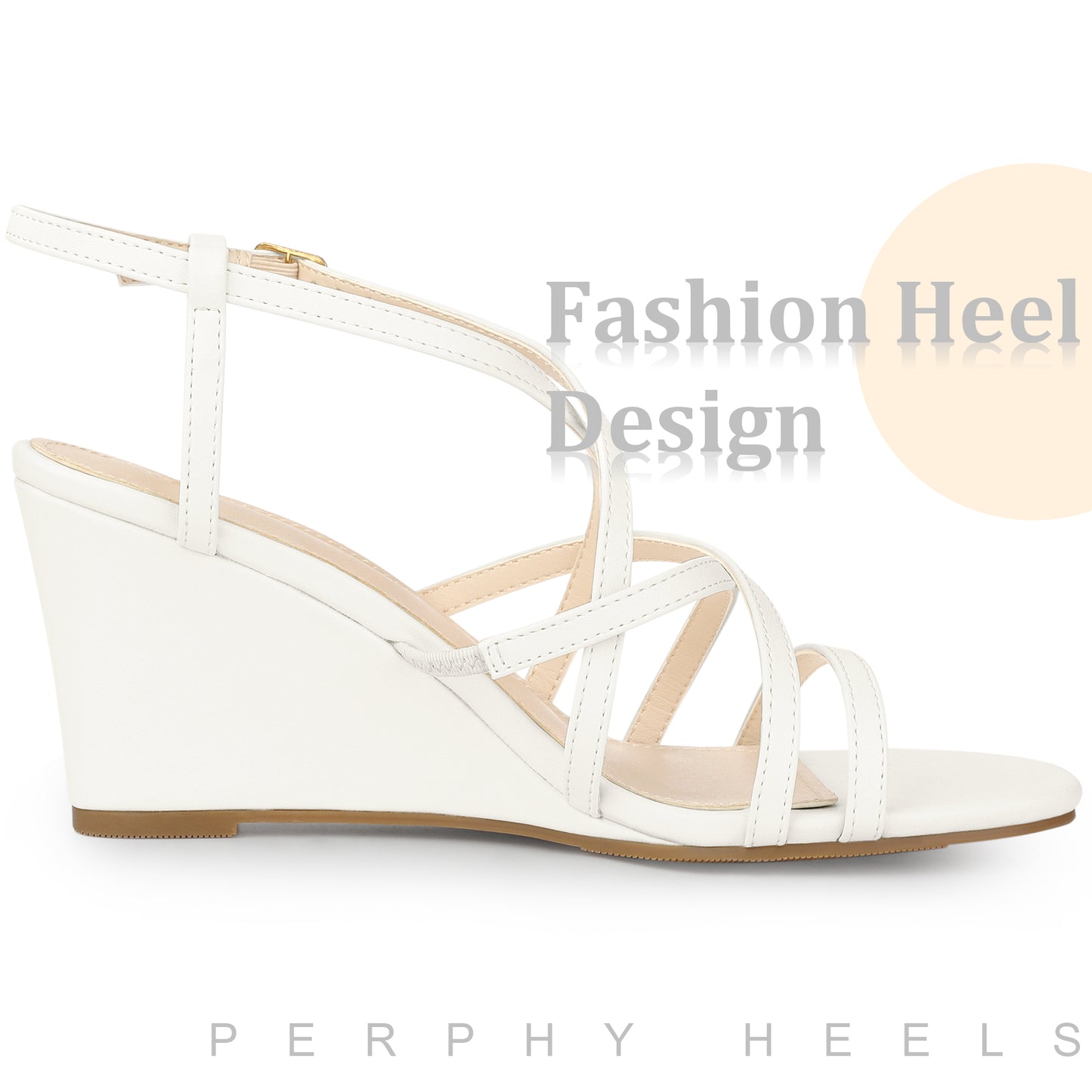 Women Open Toe Strappy Ankle Strap Wedge Sandals