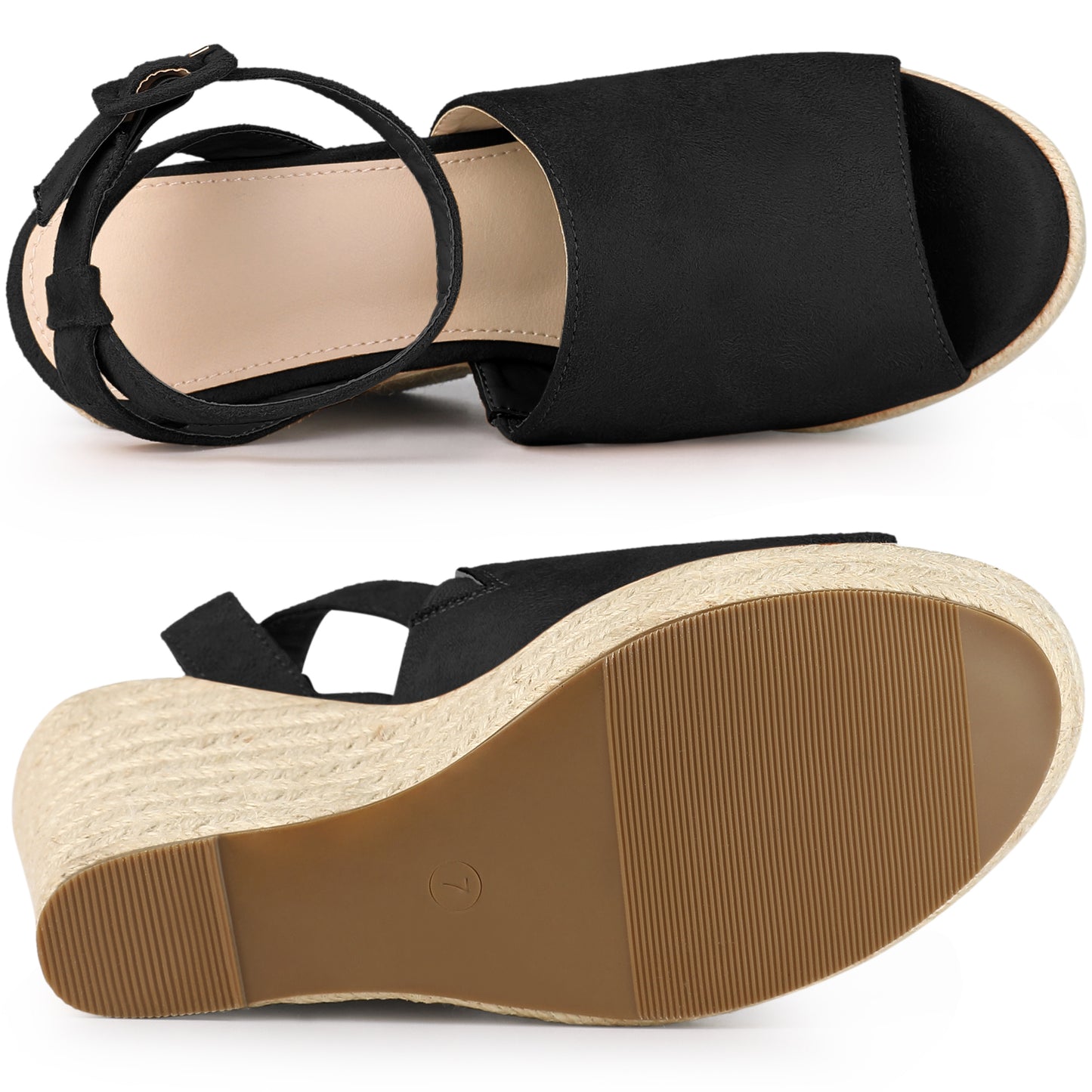 Women's Espadrille Platform Heels Slingback Wedges Sandals
