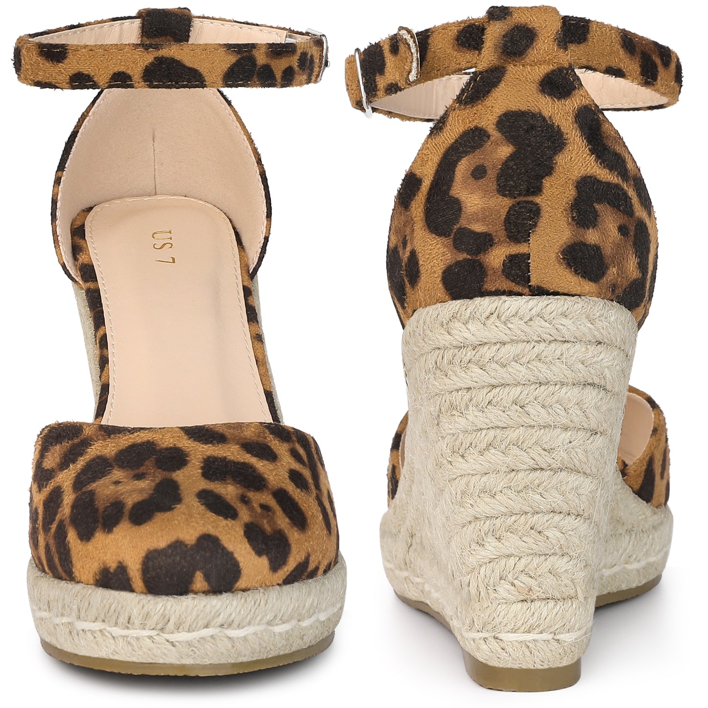 Women Platform Espadrilles Closed Toe Print Wedge Heel Sandals Wedges