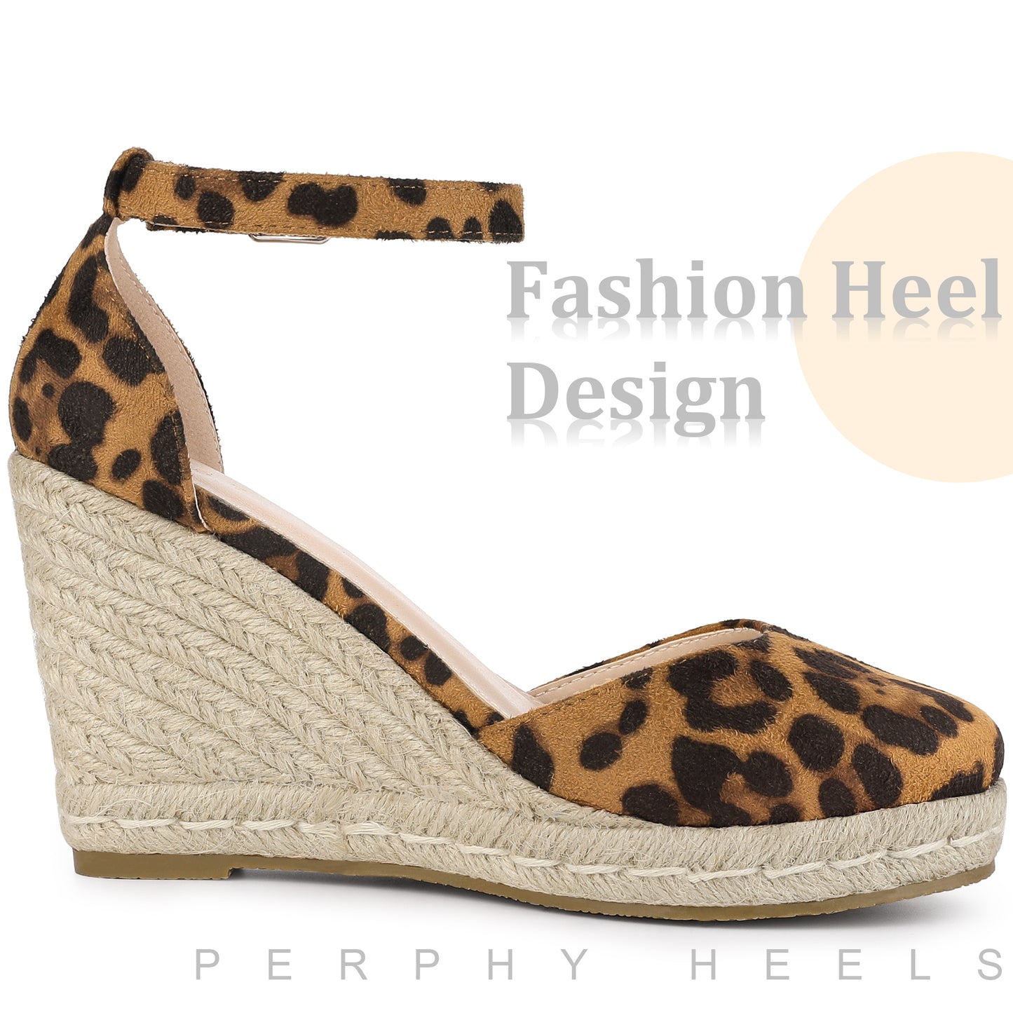 Women Platform Espadrilles Closed Toe Print Wedge Heel Sandals Wedges