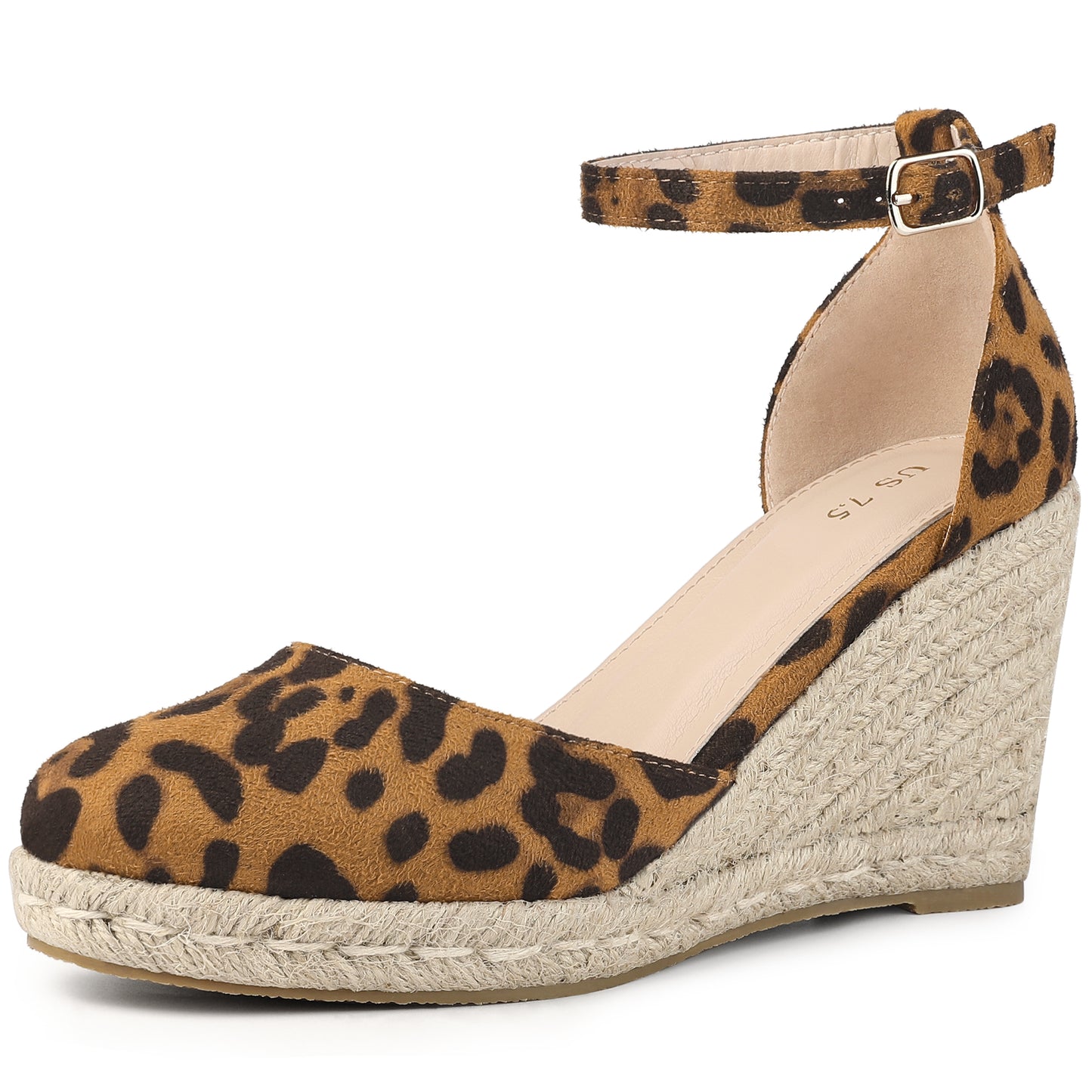 Women Platform Espadrilles Closed Toe Print Wedge Heel Sandals Wedges