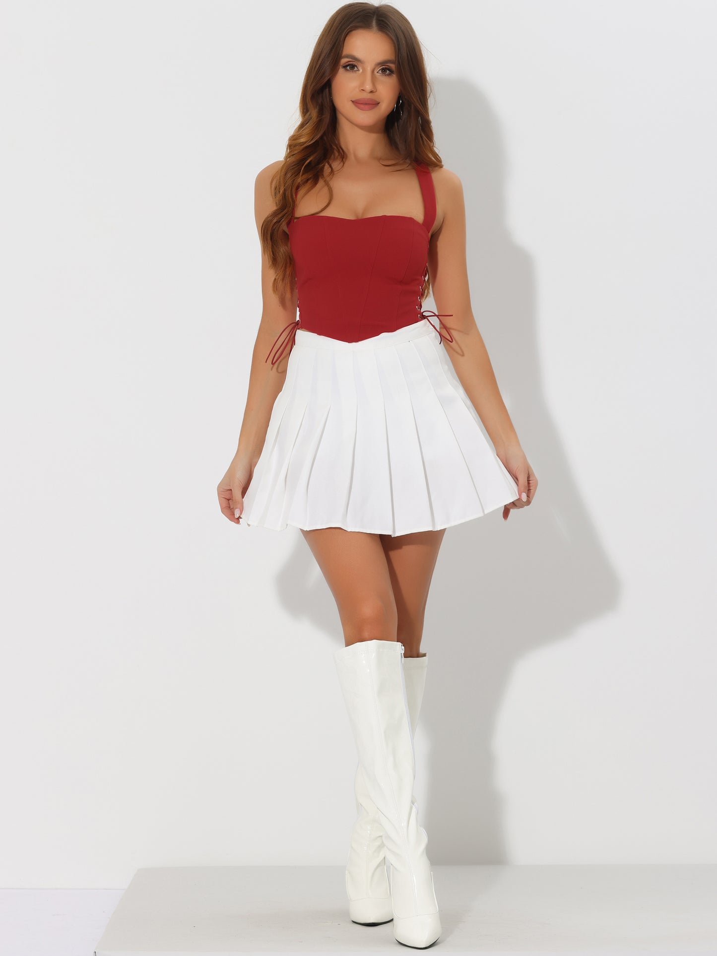 Women's Sleeveless Bustier Corset Tops Lace-up Sexy Clubwear Party Crop Top