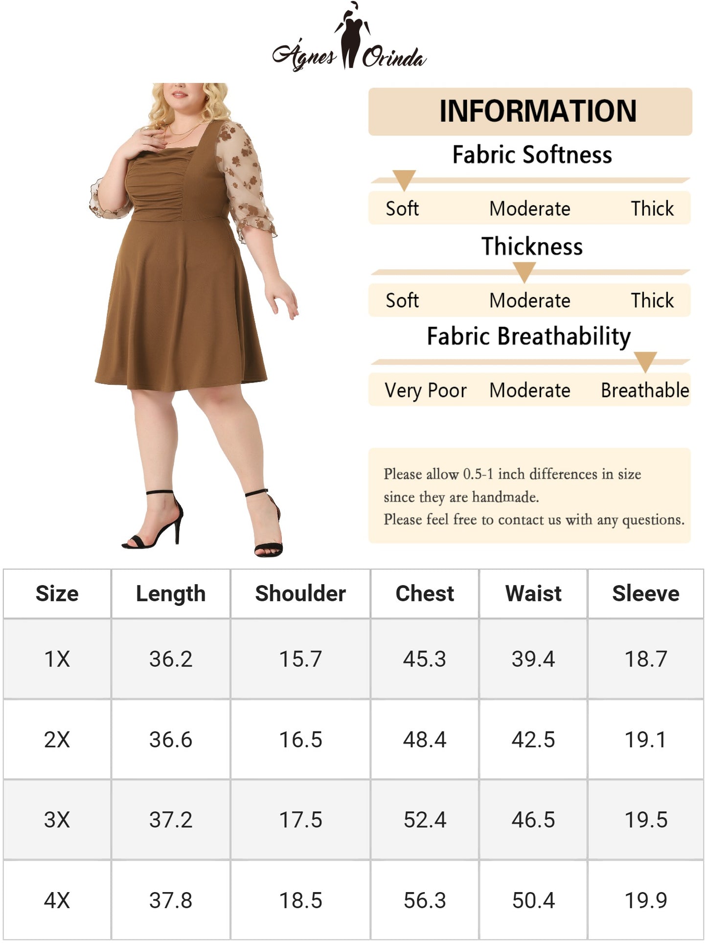 Women Plus Size Dresses Square Neck Floral Mesh Long Sleeves Evening Party Dress