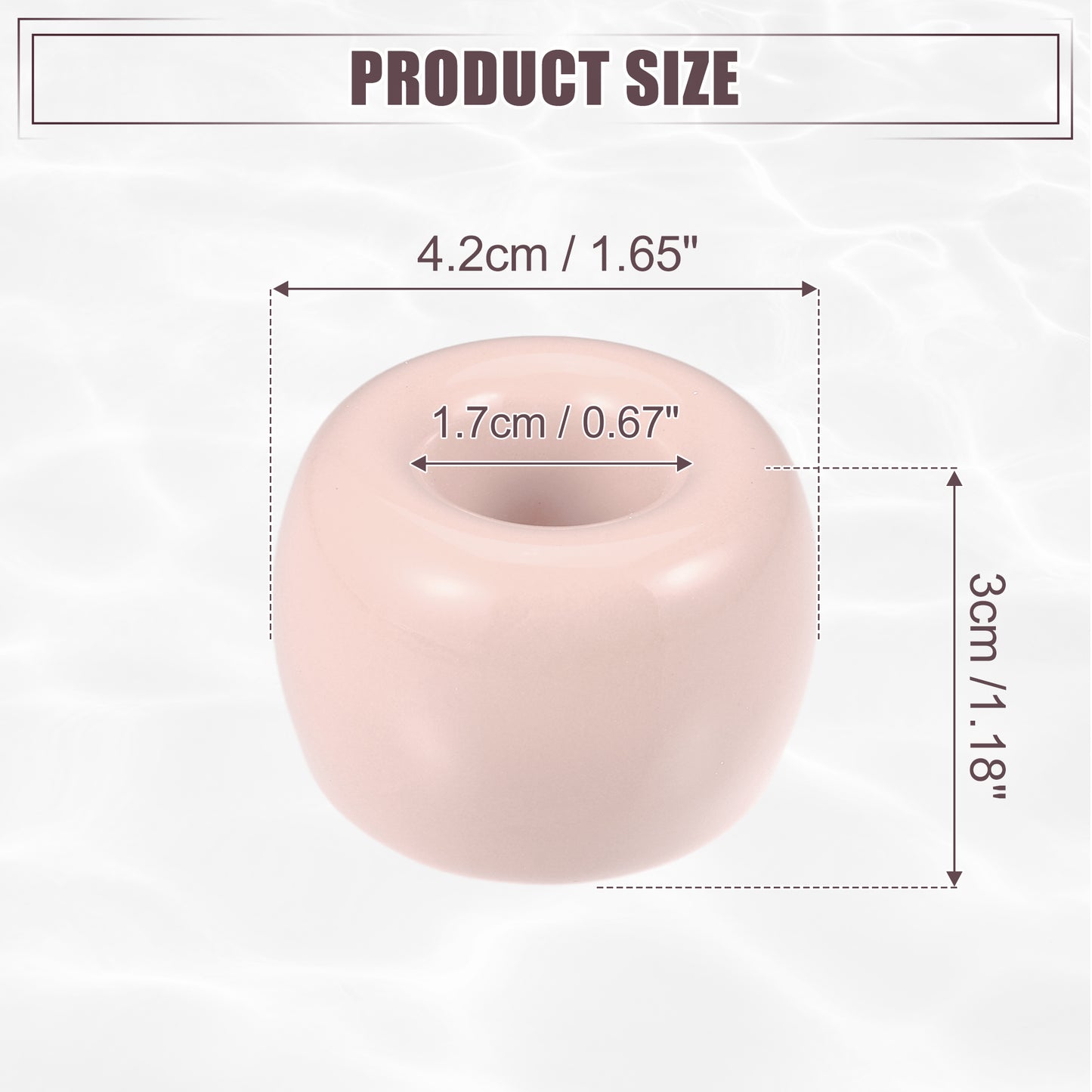 Mini portacepillos de dientes redondo de cerámica para baño, 4,25 x 3 cm, color rosa