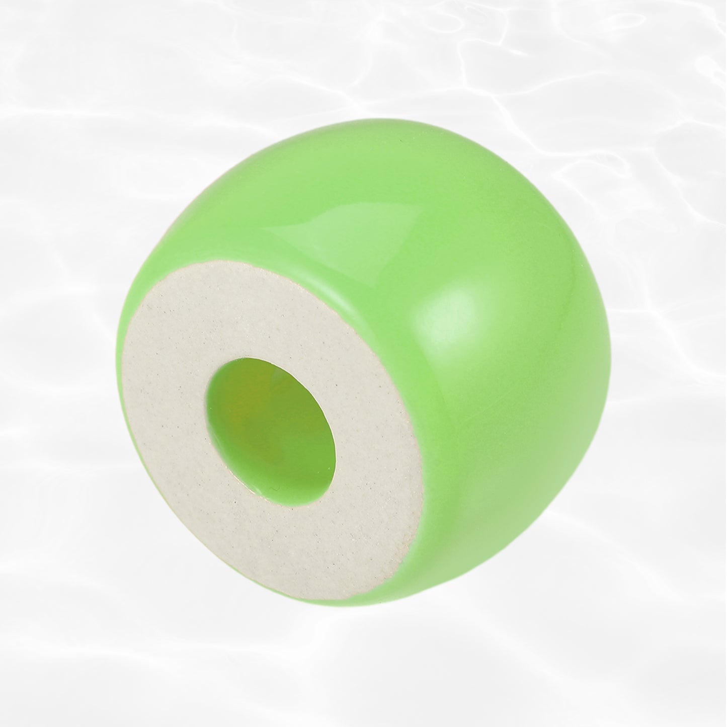 Mini portacepillos de cerámica redondo para baño, 4,25 x 3 cm, color verde claro