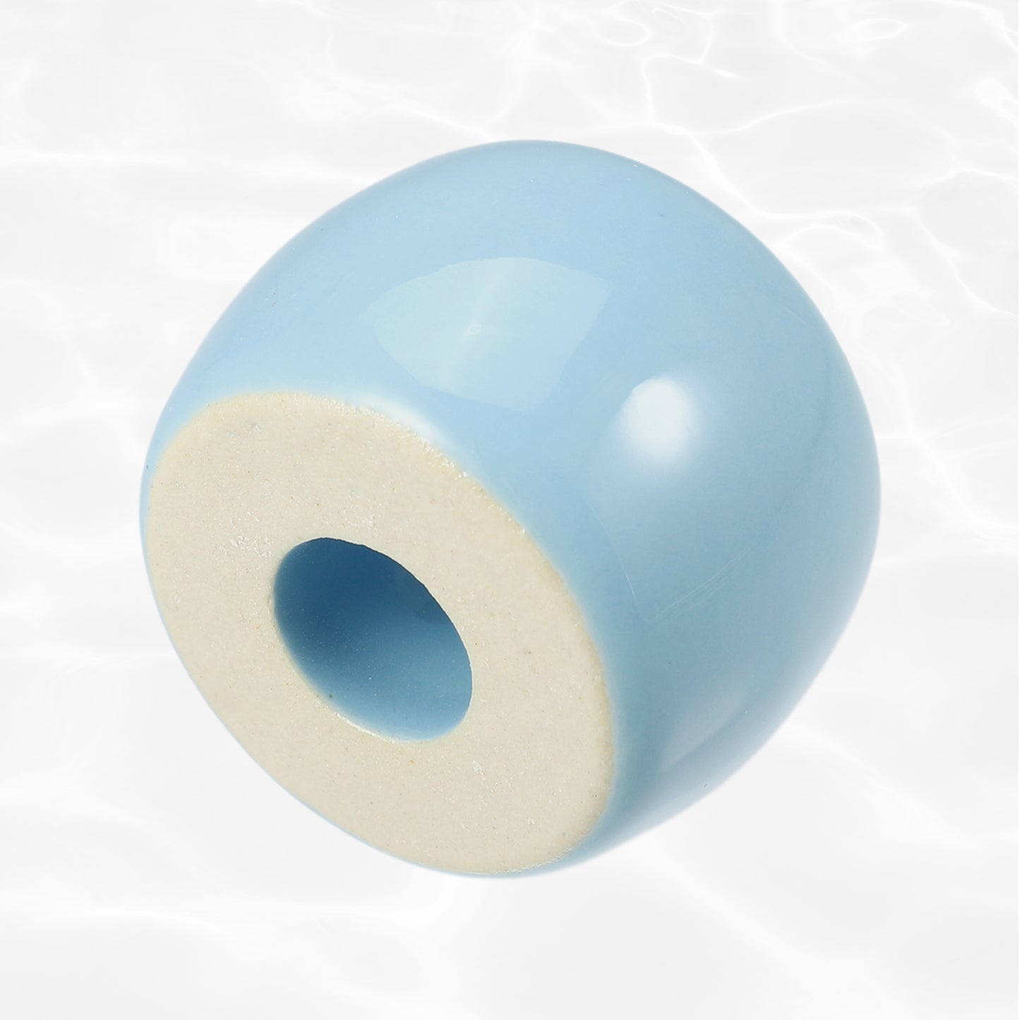 Round Mini Ceramic Toothbrush Holder for Bathroom, 1.65"x1.18" Blue