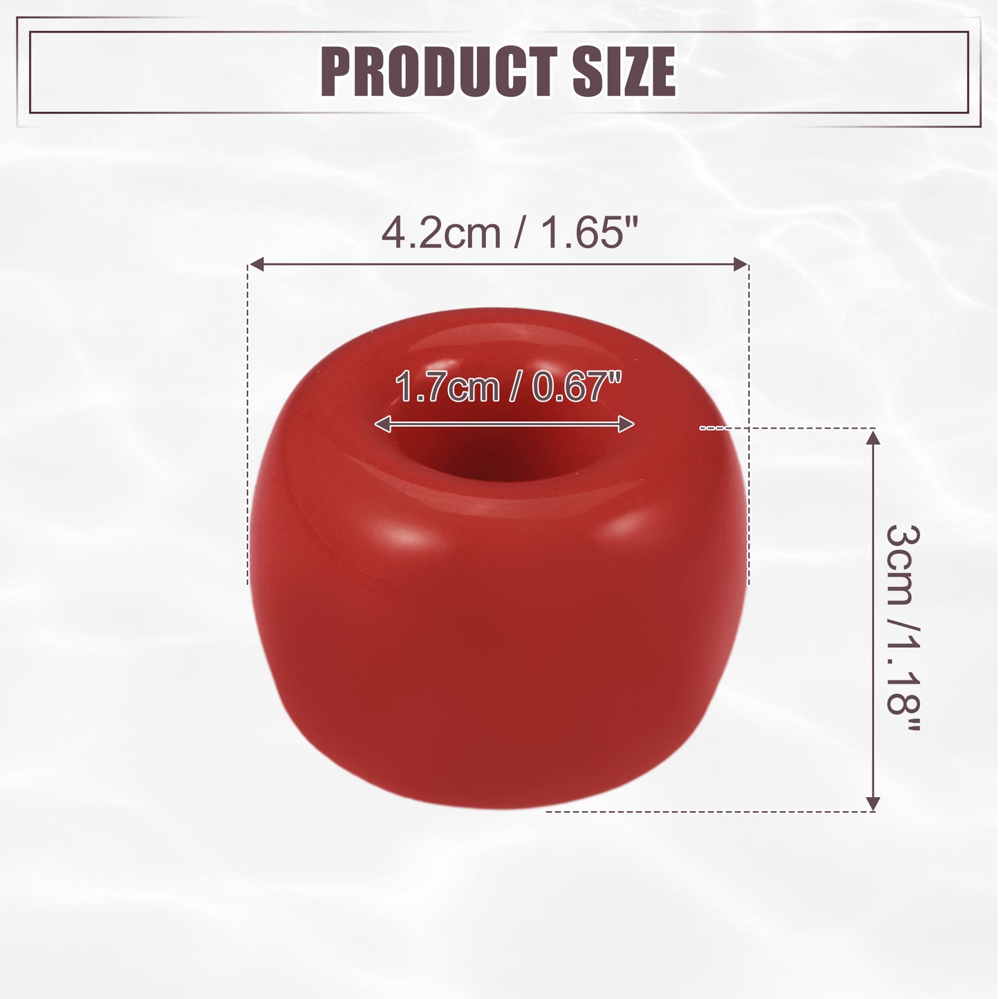 Round Mini Ceramic Toothbrush Holder for Bathroom, 1.65"x1.18" Red