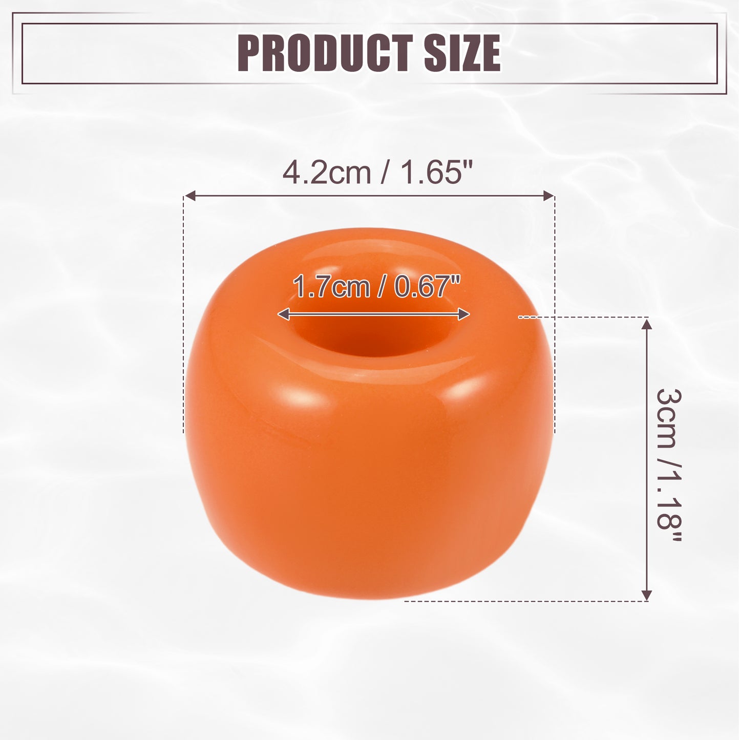 Round Mini Ceramic Toothbrush Holder for Bathroom, 1.65"x1.18" Orange
