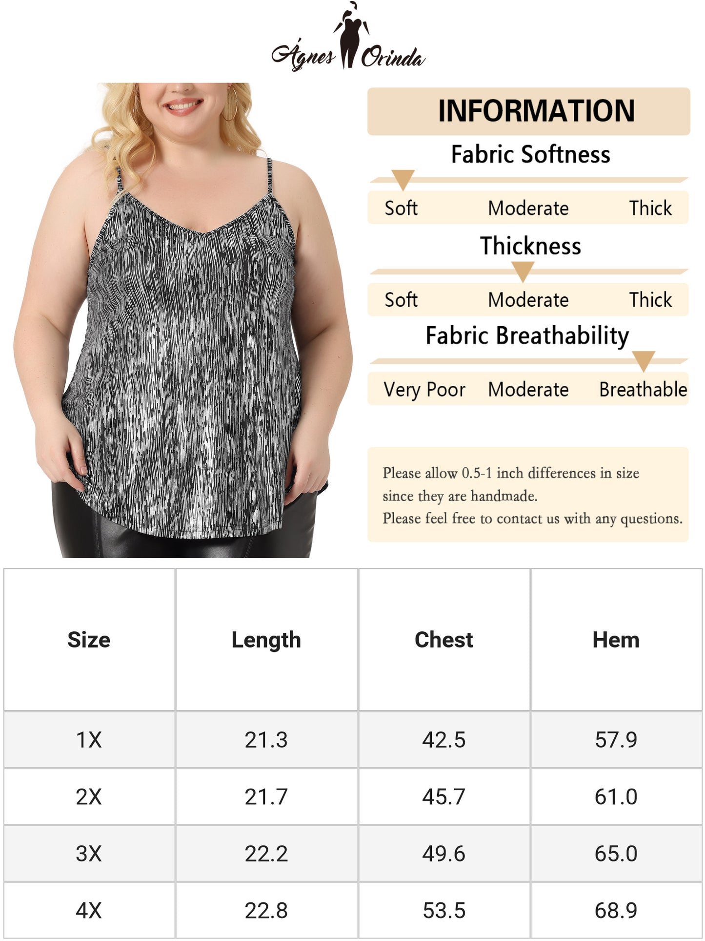 Women Plus Size Sequin Tank Tops V Neck Glitter Cami Sleeveless Camisole Vest