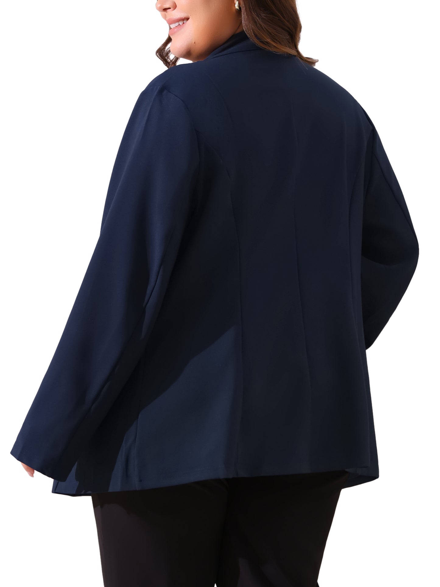 Women's Plus Size Button Long Sleeve Office Work Business Suit Blazer Jacket