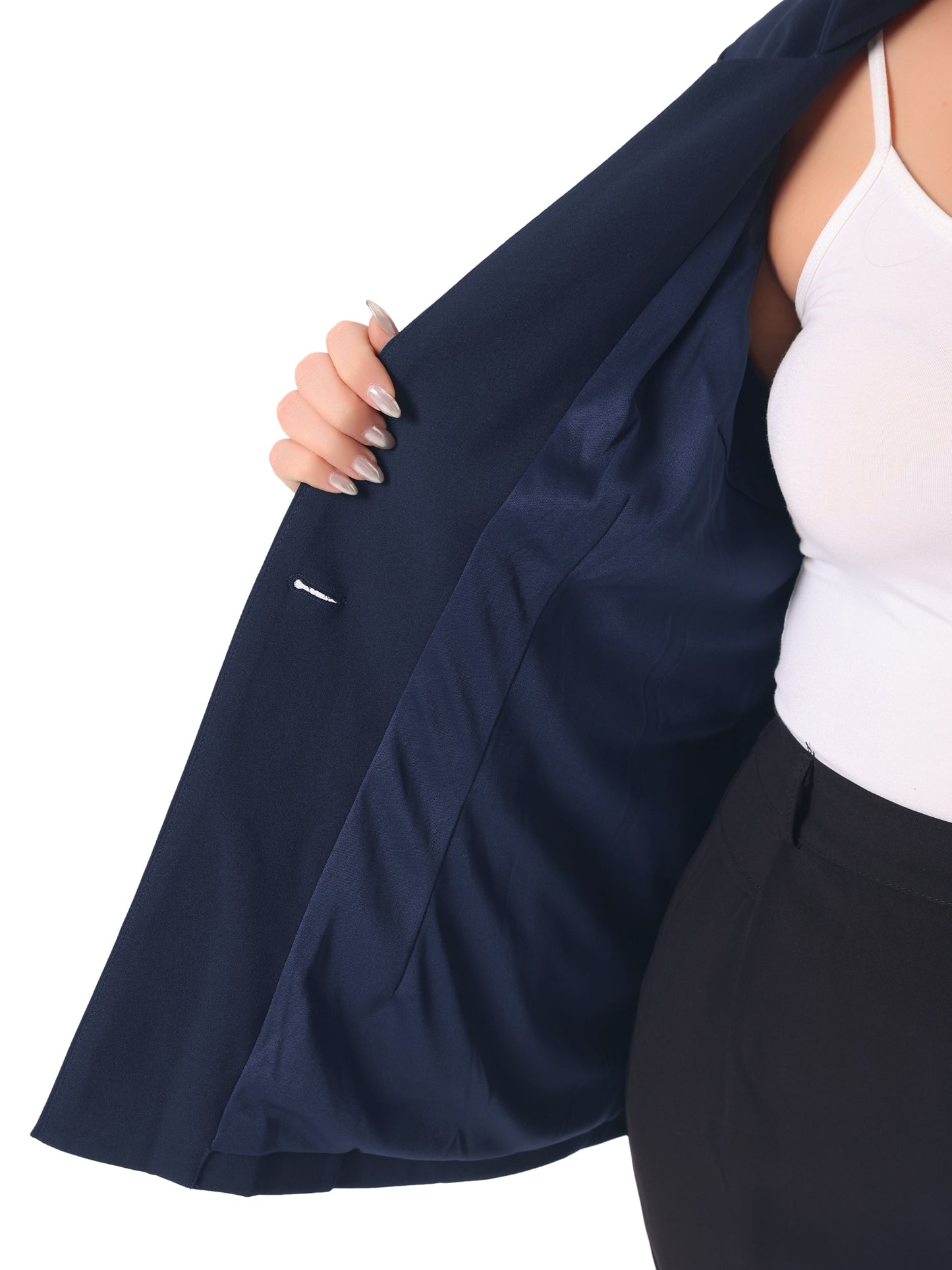 Women's Plus Size Button Long Sleeve Office Work Business Suit Blazer Jacket