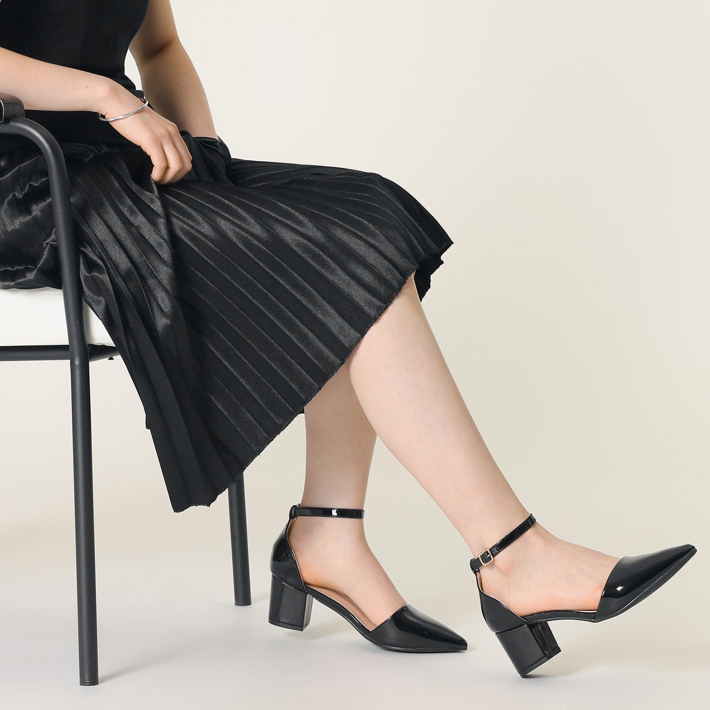 Women's Pump Pointed Closed Toe Low Chunky Heels Pumps