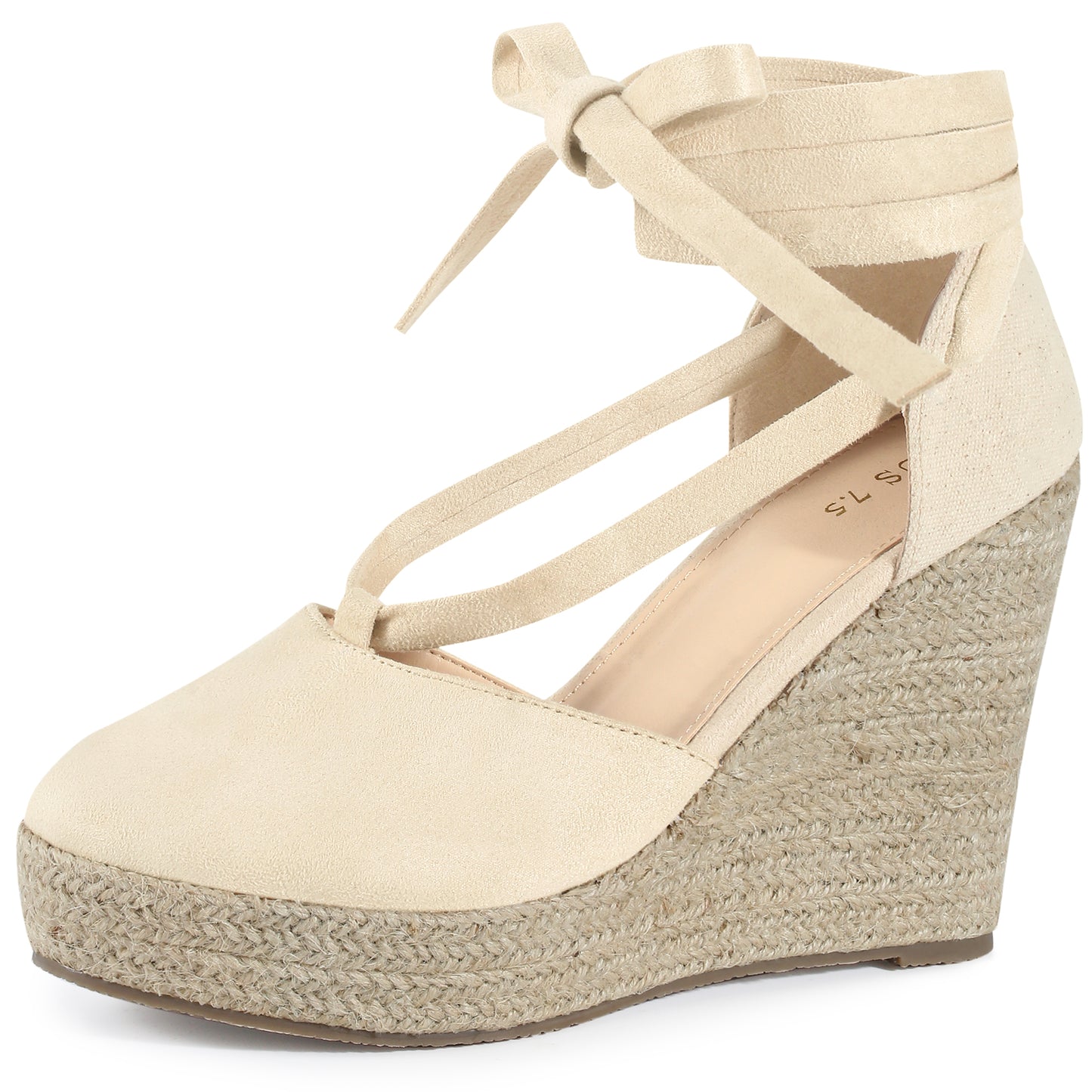 Women Lace Up Platform Sandal Closed Toe Espadrille Wedge Heel