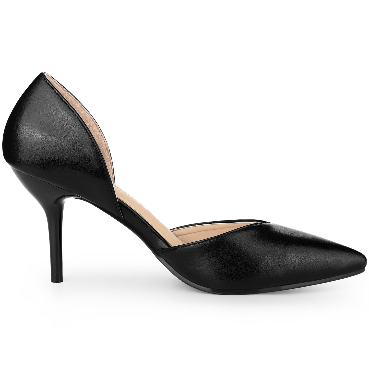 Zapatos de vestir de tacón alto y aguja con punta cerrada y sin cordones para mujer