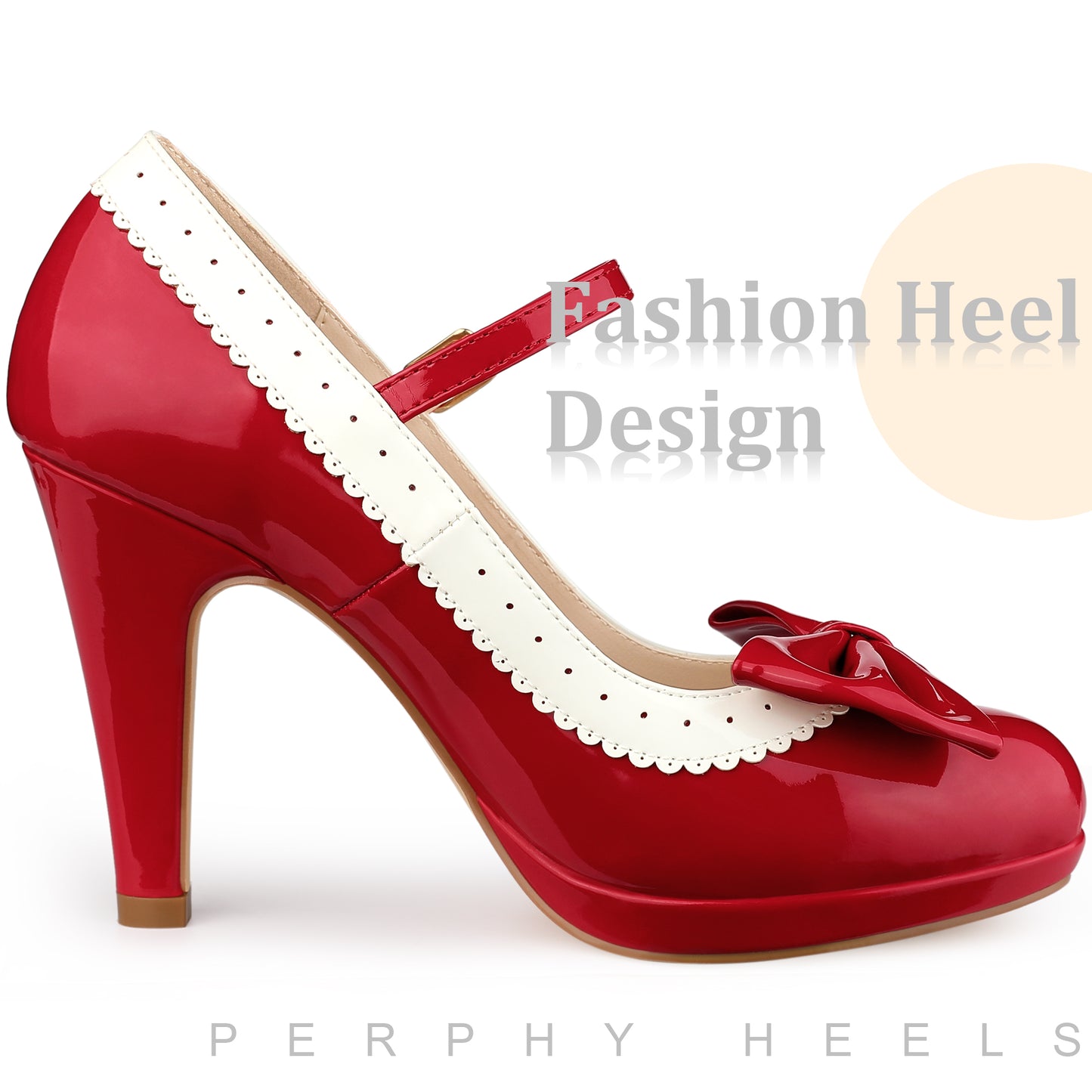 Zapatos retro para mujer con plataforma y lazo, tacones de aguja, zapatos Mary Jane