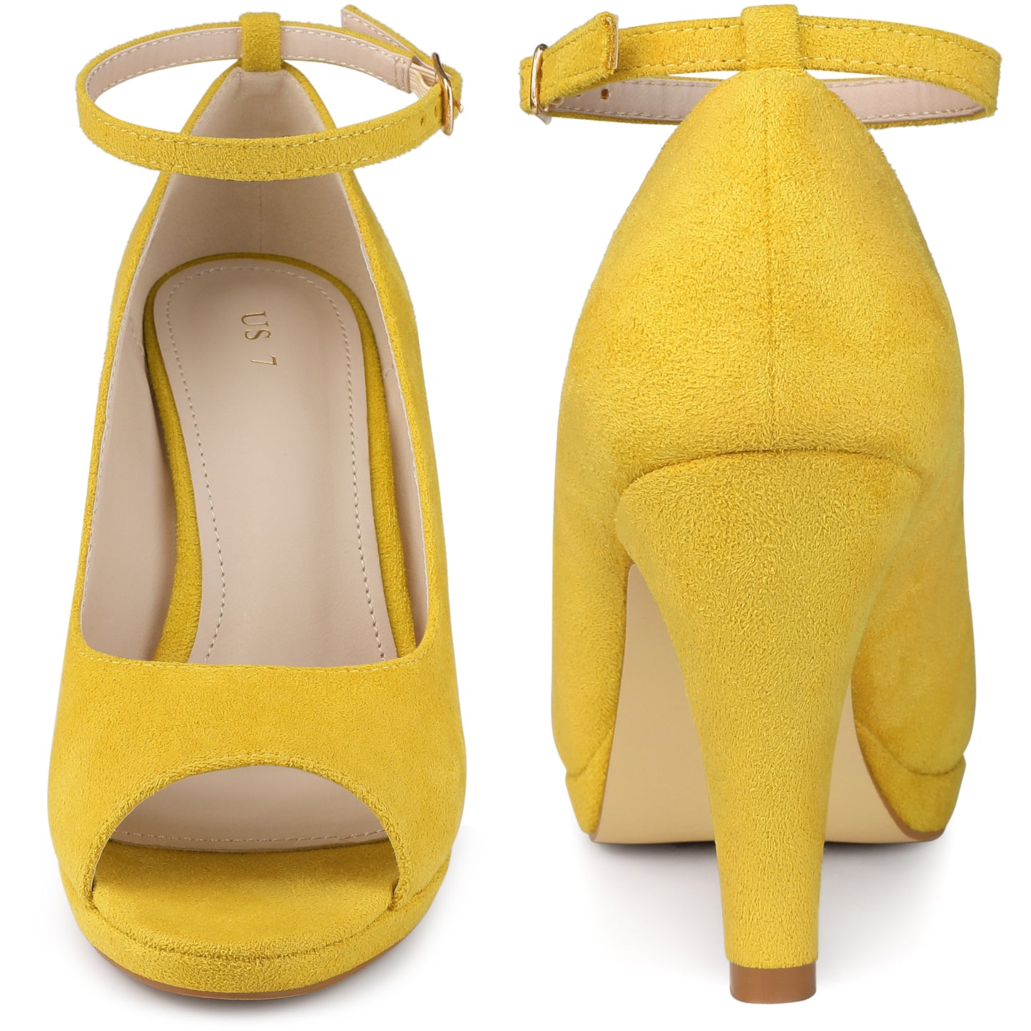 Zapatos de tacón de aguja con plataforma y tiras al tobillo para mujer