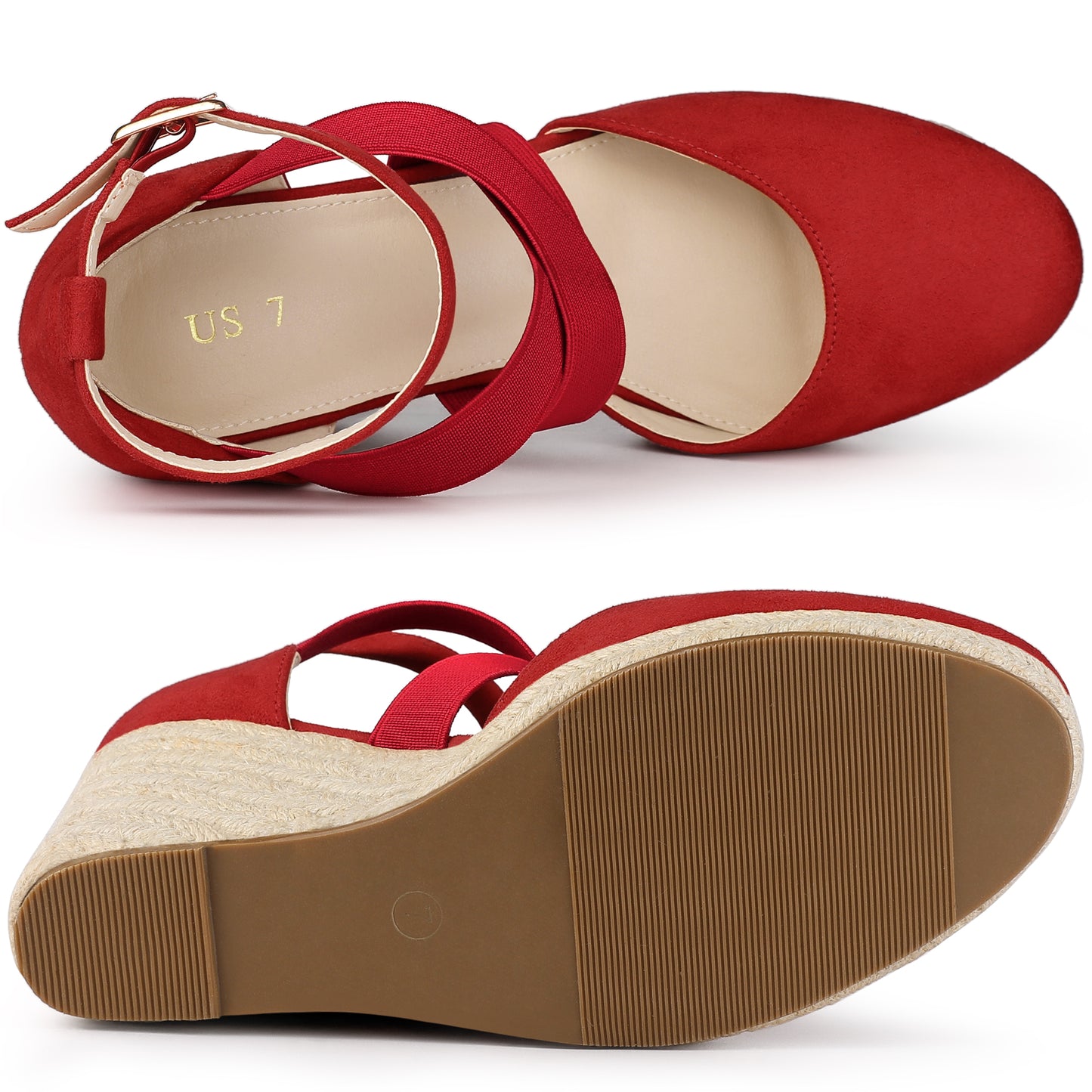 Women's Espadrilles Closed Toe Wedges Heels Sandals